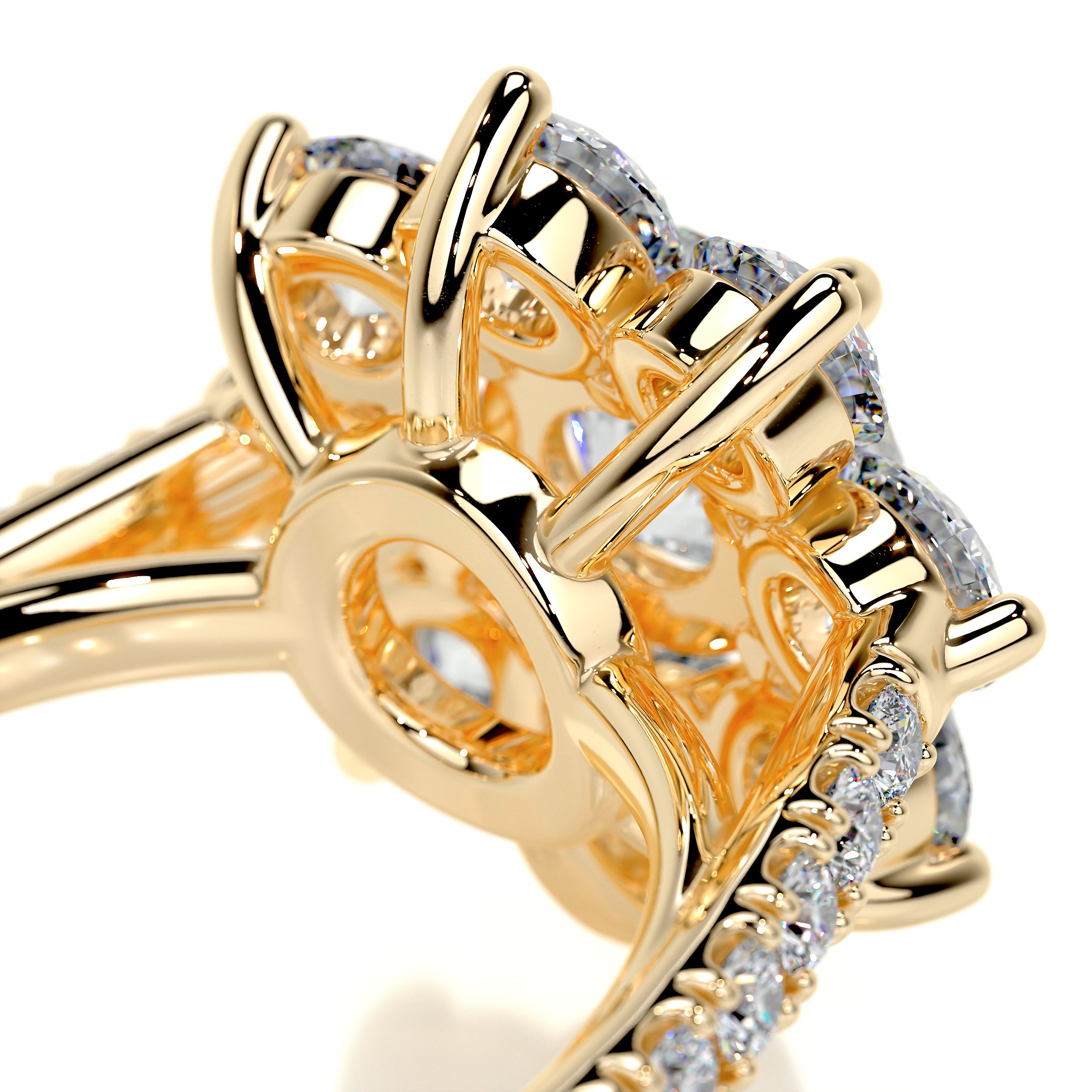 La Fleur Moissanite & Diamond Ring -18K Yellow Gold、mySite、hinf8tx79