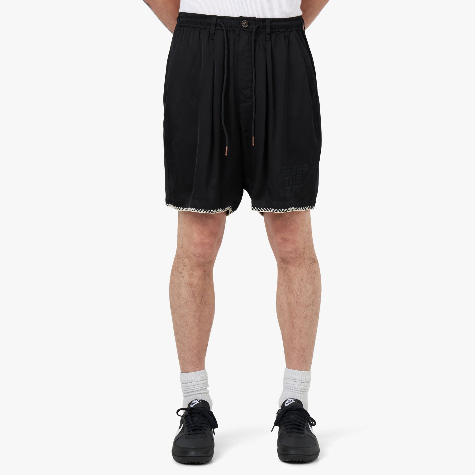  Honor The Gift Blanket Stitch Shorts / Black、mySite、merchandisen