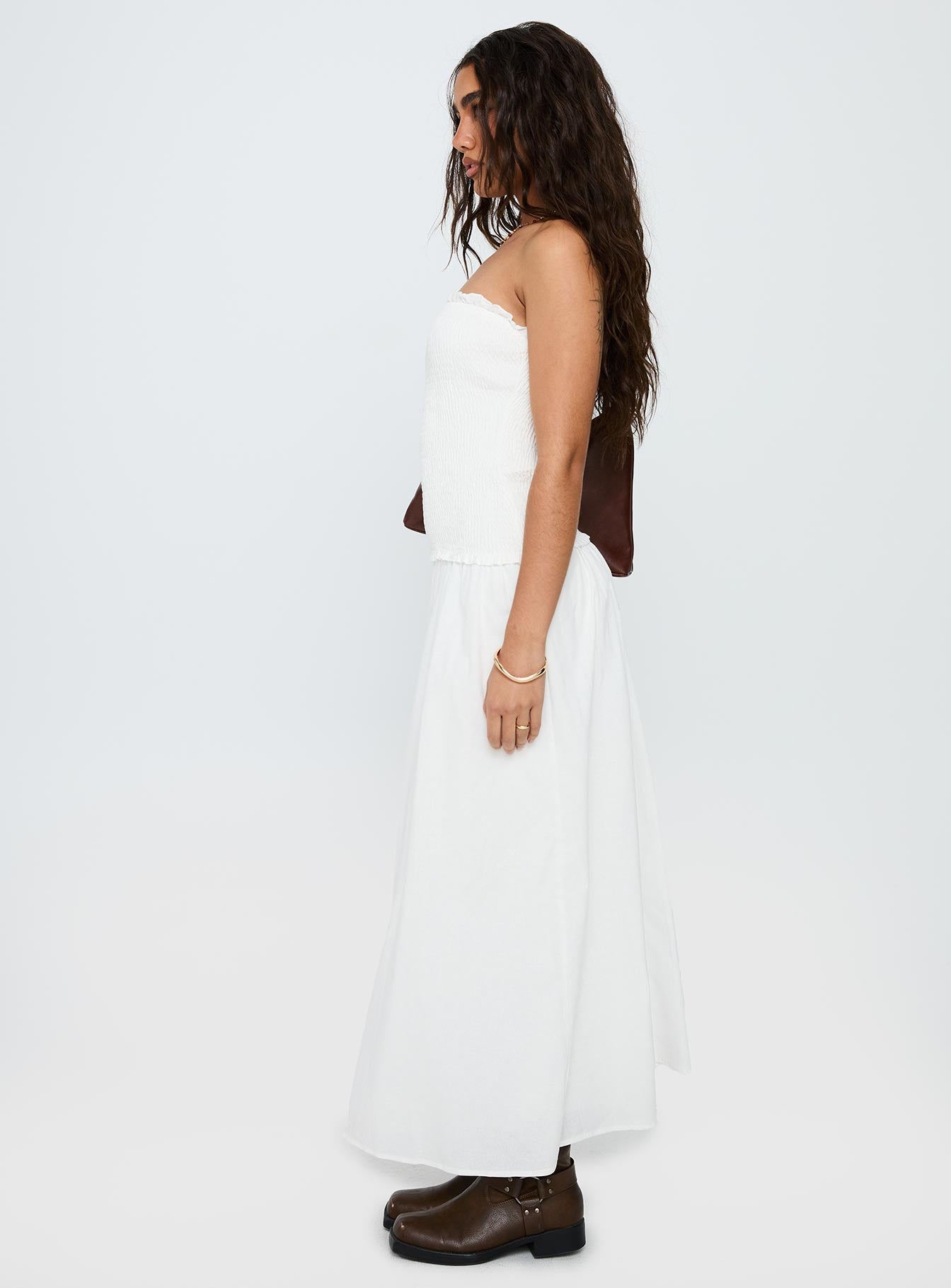 Tinsie Strapless Maxi Dress White、mySite、solidvoid
