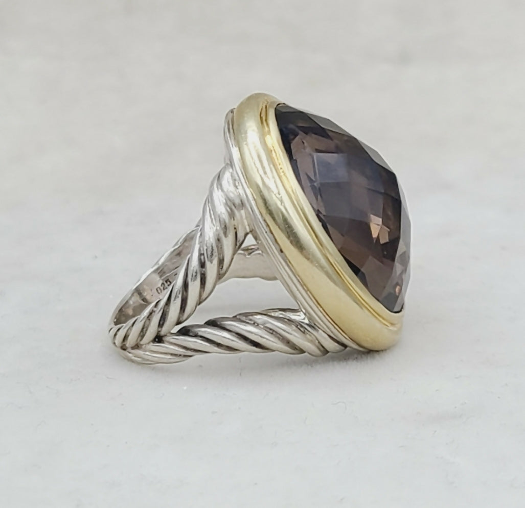David Yurman Signature Oval Ring 鈥?Smoky Quartz & Gold、mySite、hinf8tx79