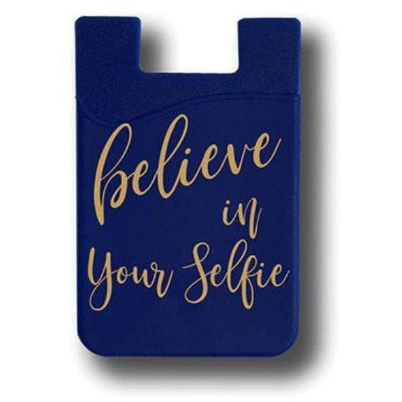 Believe In Your SelfieCell Phone Card Wallet Blue -Vegan、mySite、g9winljtr