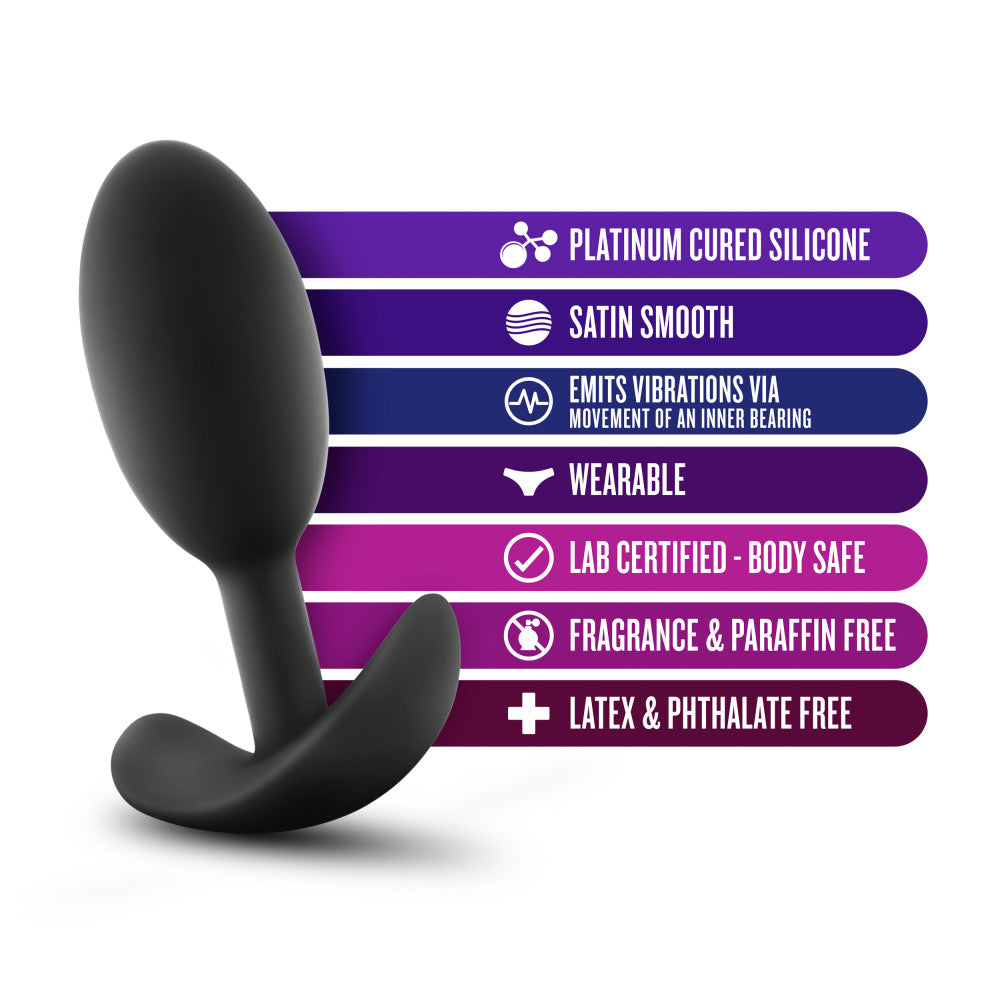 Luxe By Blush® | Wearable Vibra Slim Black 4-Inch Anal Plug、mySite、bottomscart