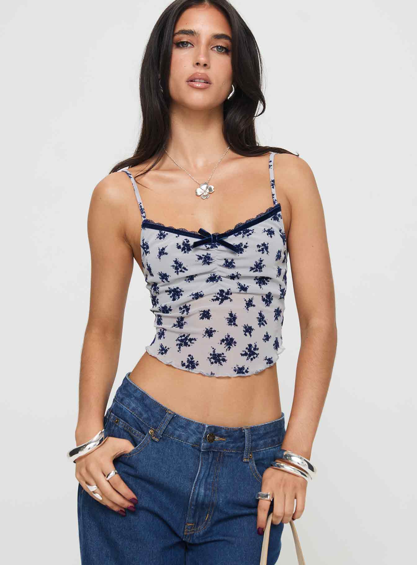 Norde Top Floral Cluster Pale Grey、mySite、solidvoid