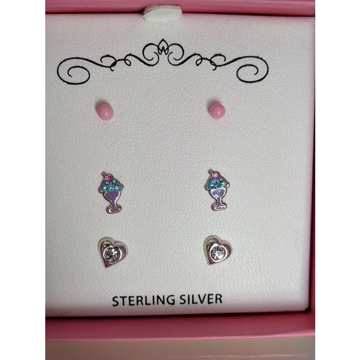 Girls' Sterling Silver Earring Sets、mySite、g9winljtr