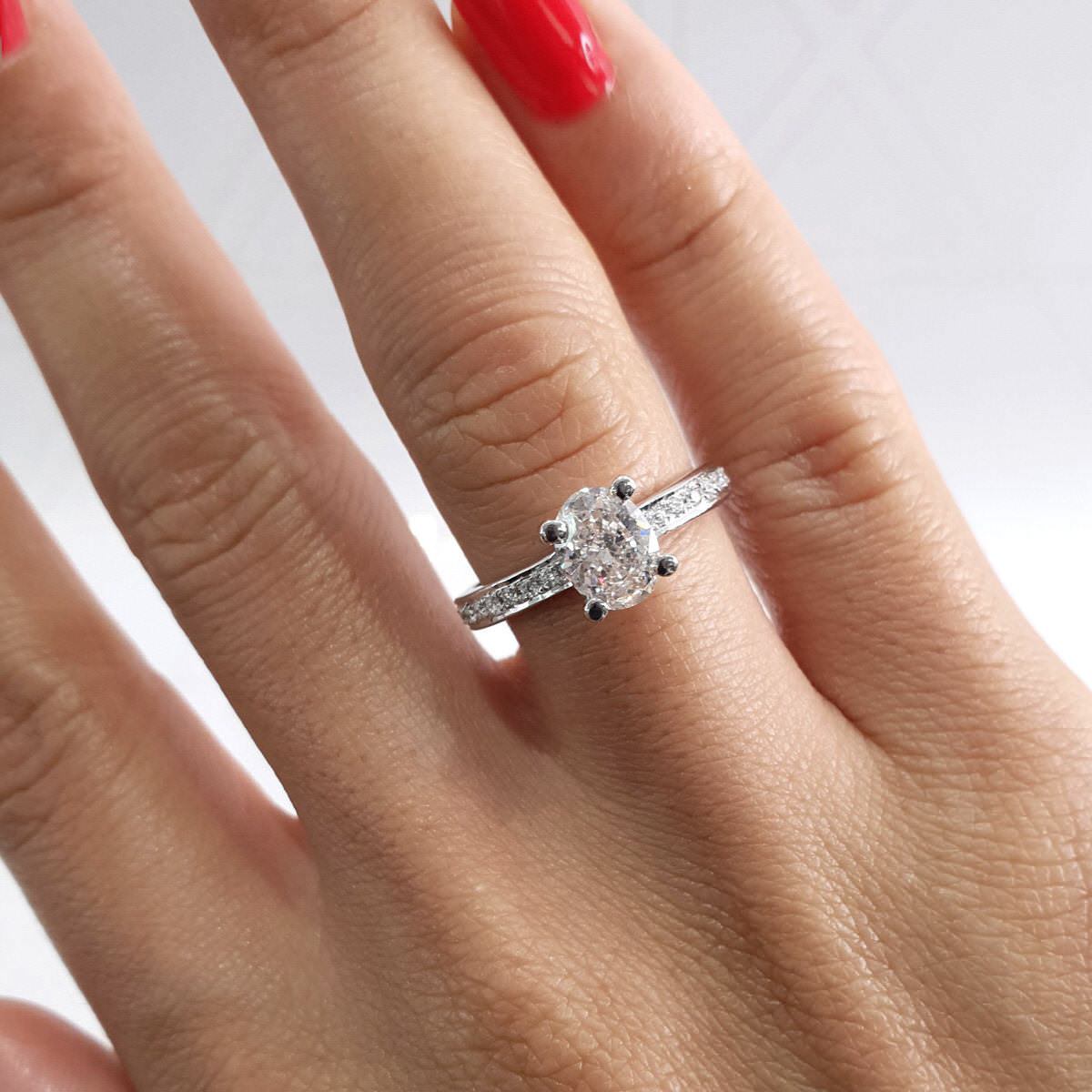 Giselle Lab Grown Diamond Ring -18K White Gold、mySite、hinf8tx79