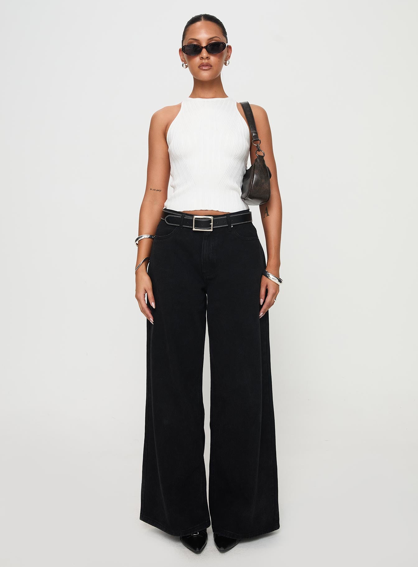 Ishita Knit Top White、mySite、solidvoid