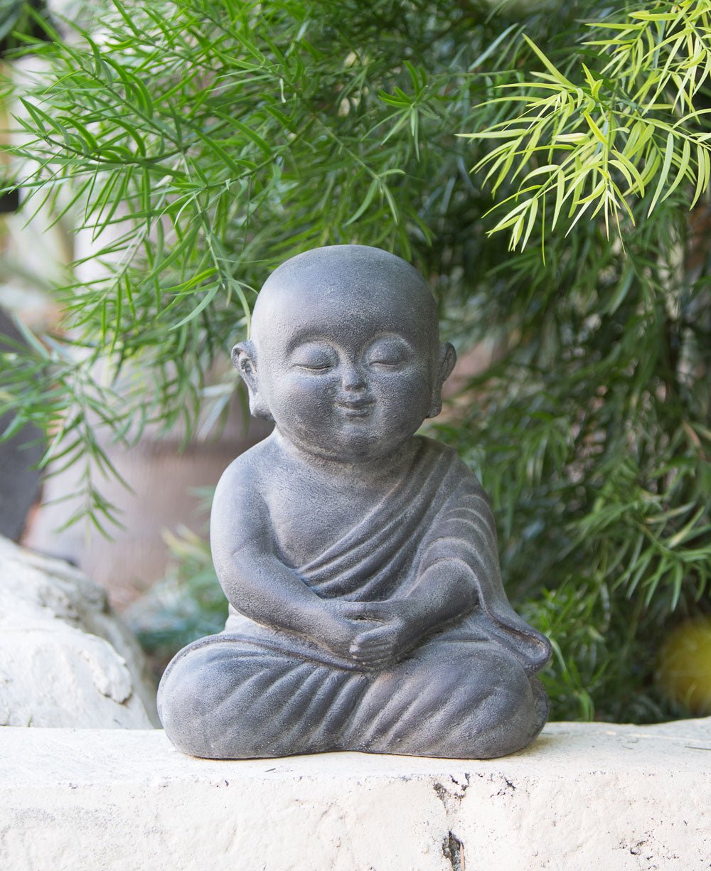 Peaceful Shaolin Monk Garden Statue, 16 Inches、mySite、topwebapps