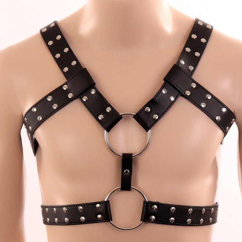 4 Strap Bondage Stud Harness | Adjustable | High Quality PU Leather | Black、mySite、bottomscart