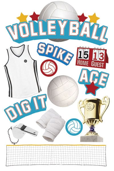  Scrapbook Stickers - 3D Volleyball、mySite、ghnorth
