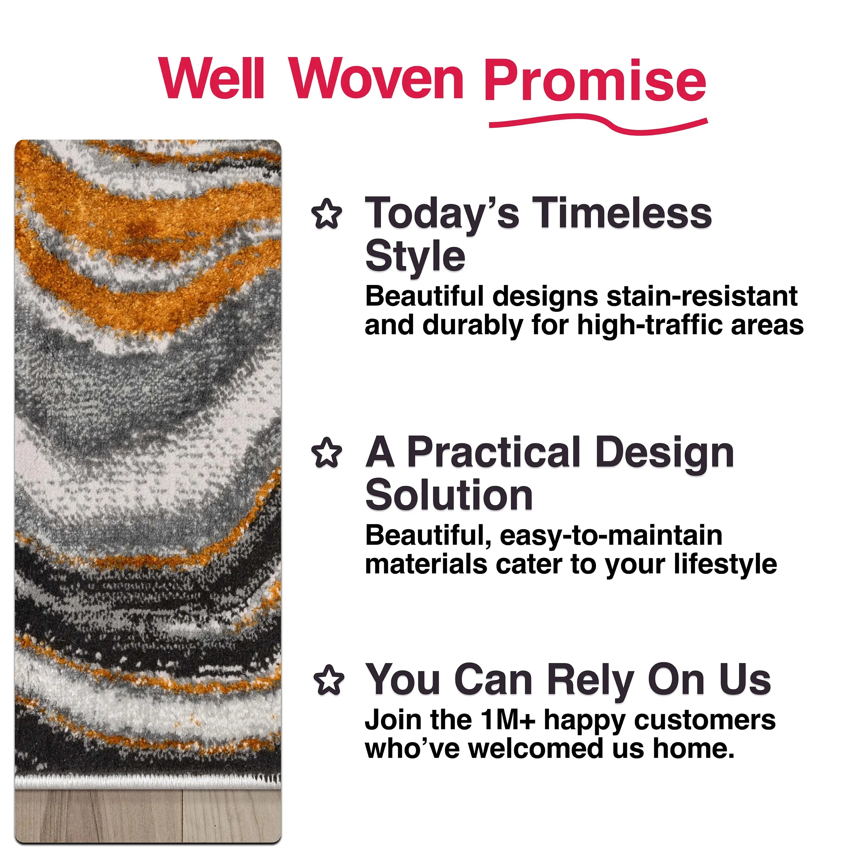 Warren Retro Abstract Waves Glam Rug、mySite、gigharbornorthrealestate