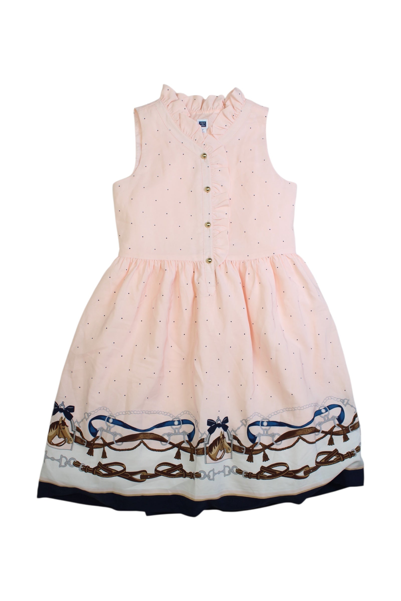 Janie & Jack Sleeveless Dress With Button Details Size 7Y、mySite、g9winljtr