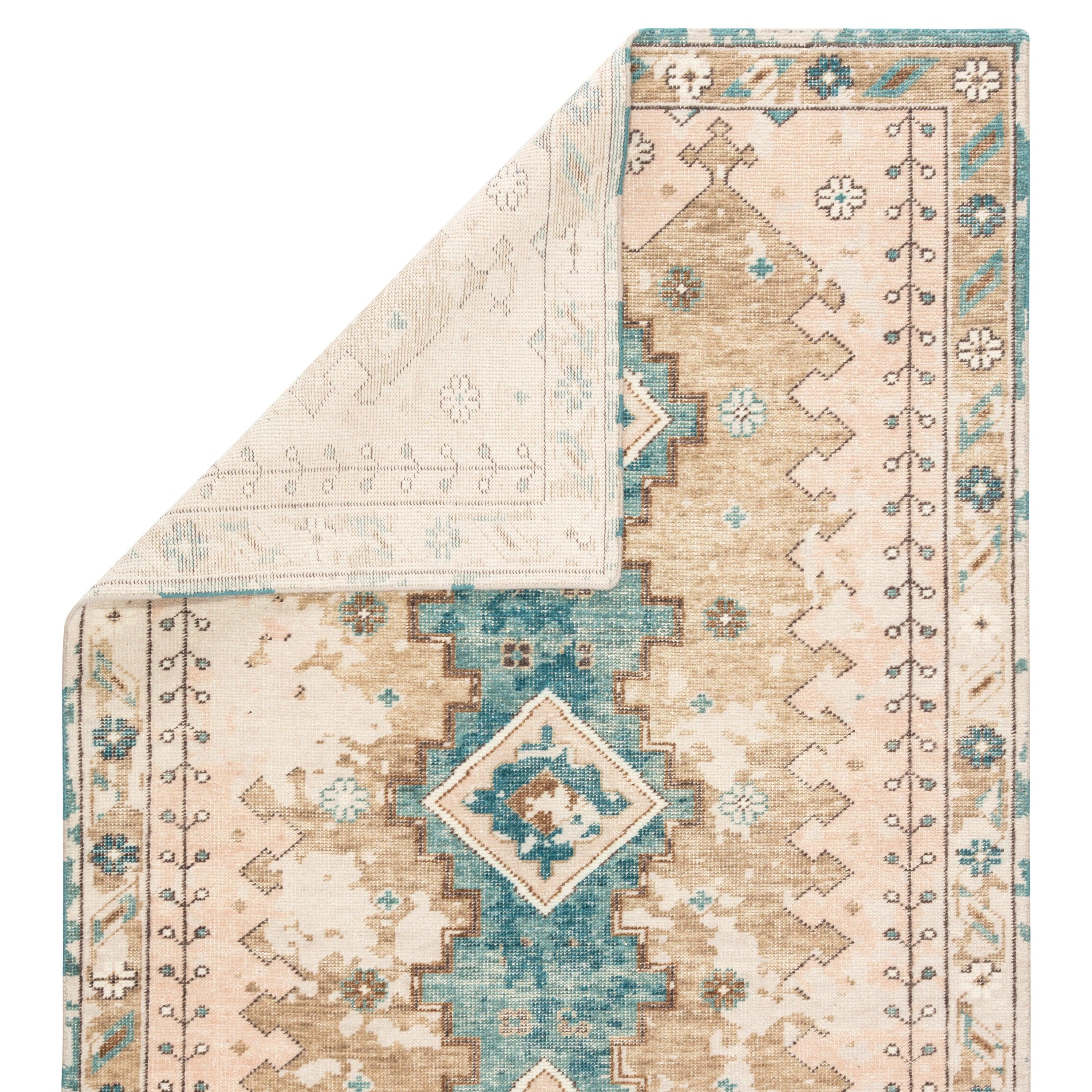 Pathos Hand-Knotted Medallion Pink Blue Area Rug、mySite、gigharbornorthrealestate