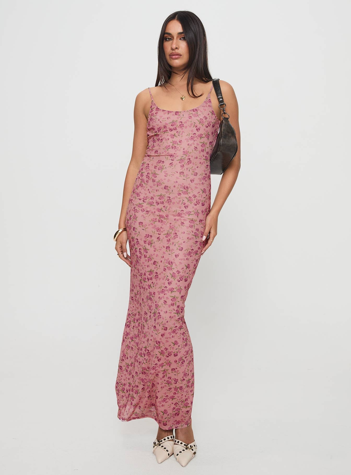 Kastin Maxi Dress Pink Floral、mySite、solidvoid