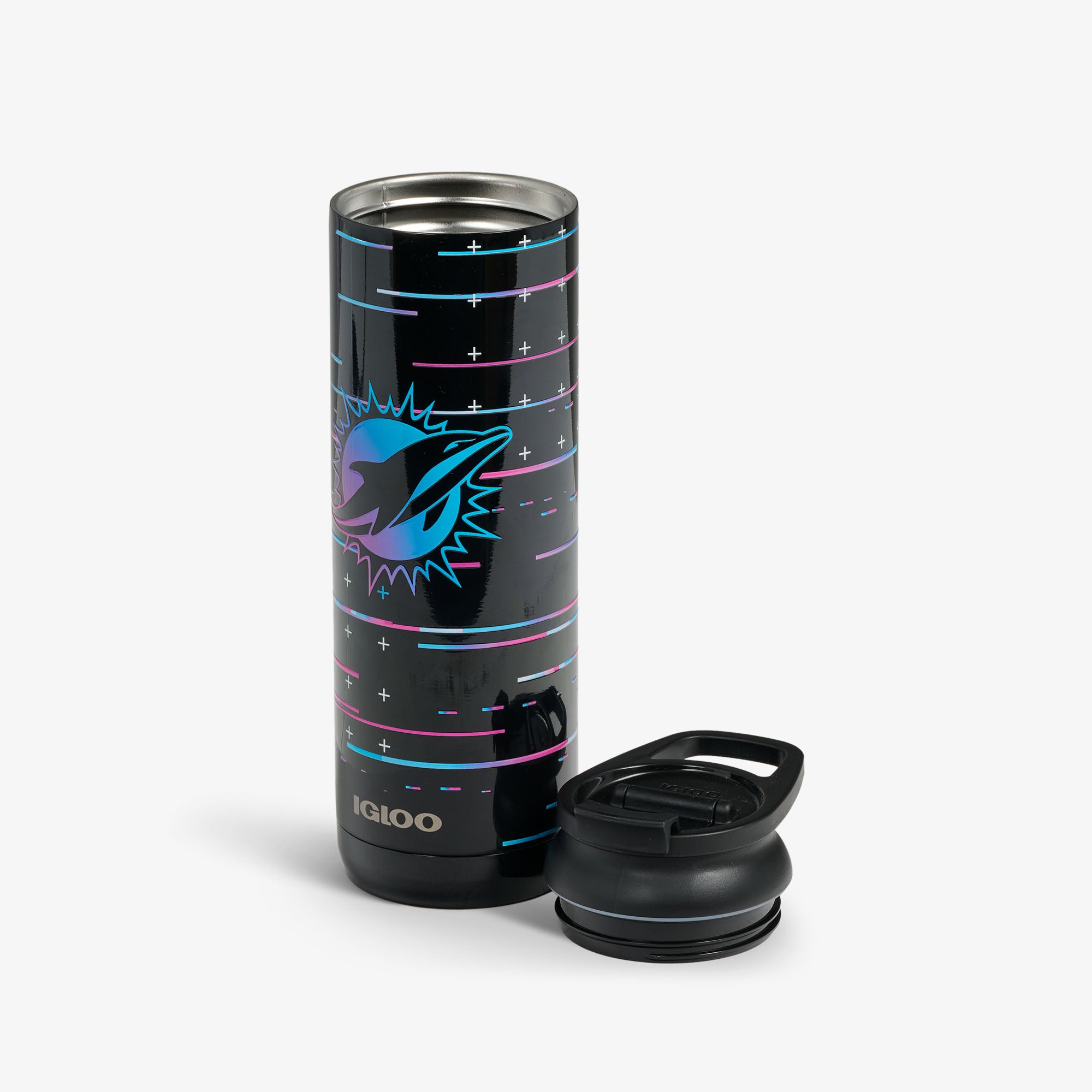 NFL Neon Miami Dolphins 20 Oz Flip ‘n’ Sip Tumbler、mySite、noshort