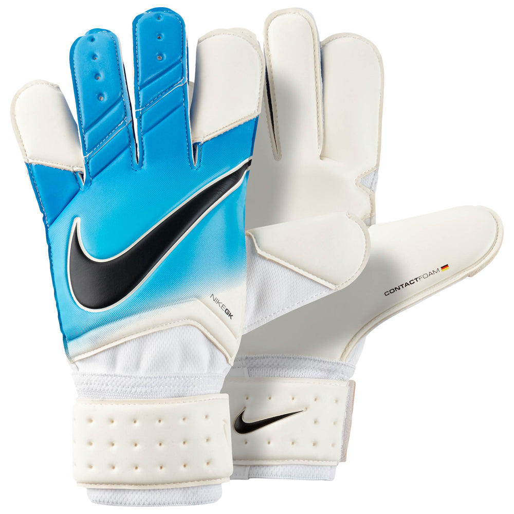 Nike Men's GK Vapor Grip 3 Goalkeeper Gloves White/Photo Blue、mySite、noshort