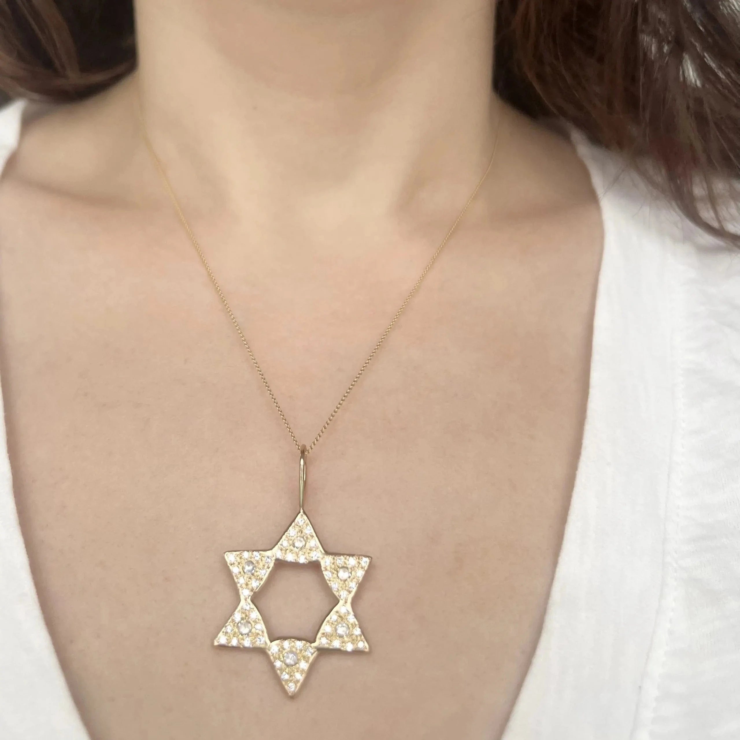 Diamond Large Star of David Charm by Elisa Solomon - 18k Yellow Gold、mySite、topwebapps