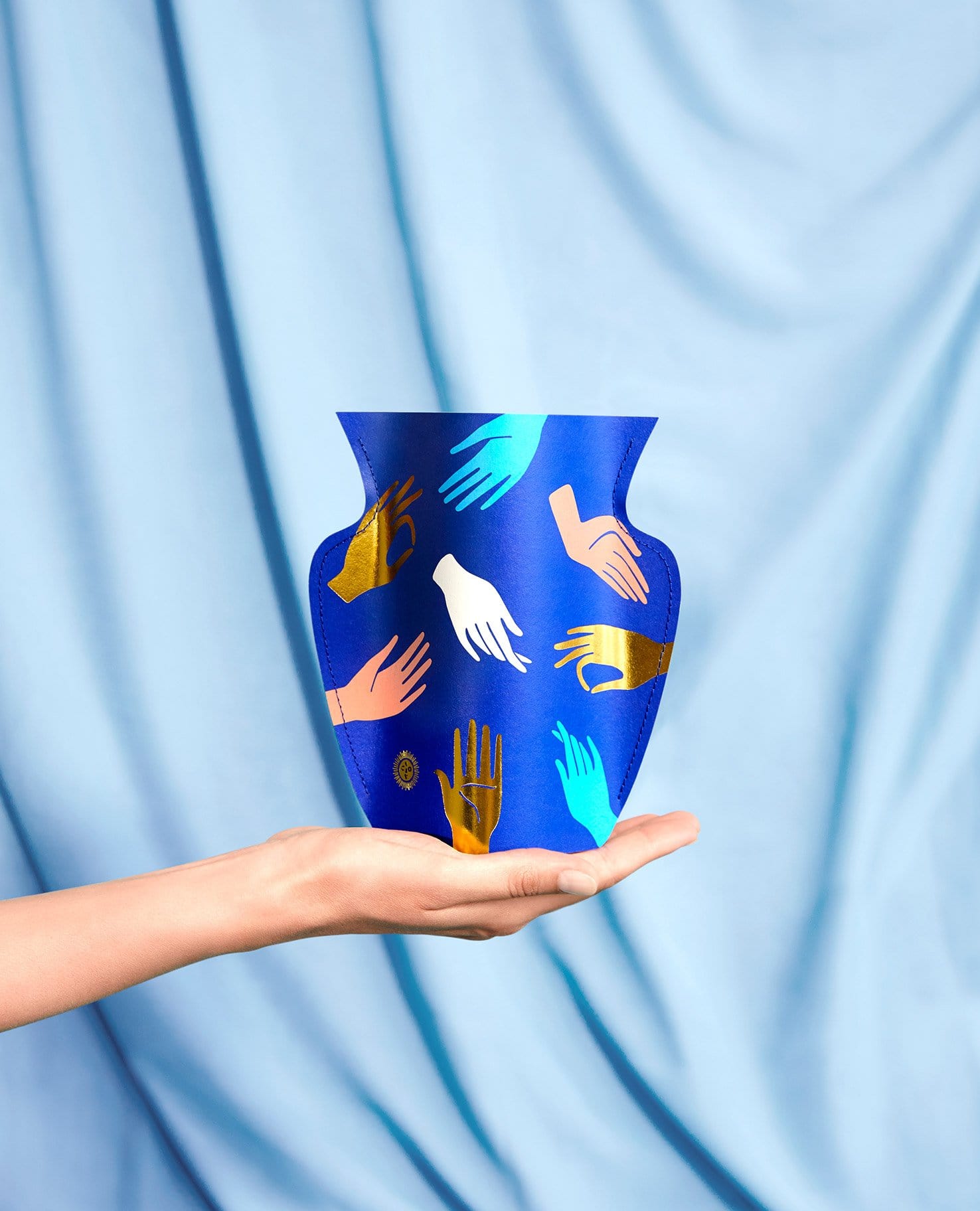 Blue Paper Hamsa Vase by Octaevo - Large or Mini、mySite、topwebapps