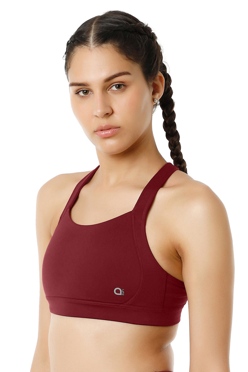  Energize High Impact Round Neck Sports Bra - Chocolate Truffle、mySite、justintrudeaud