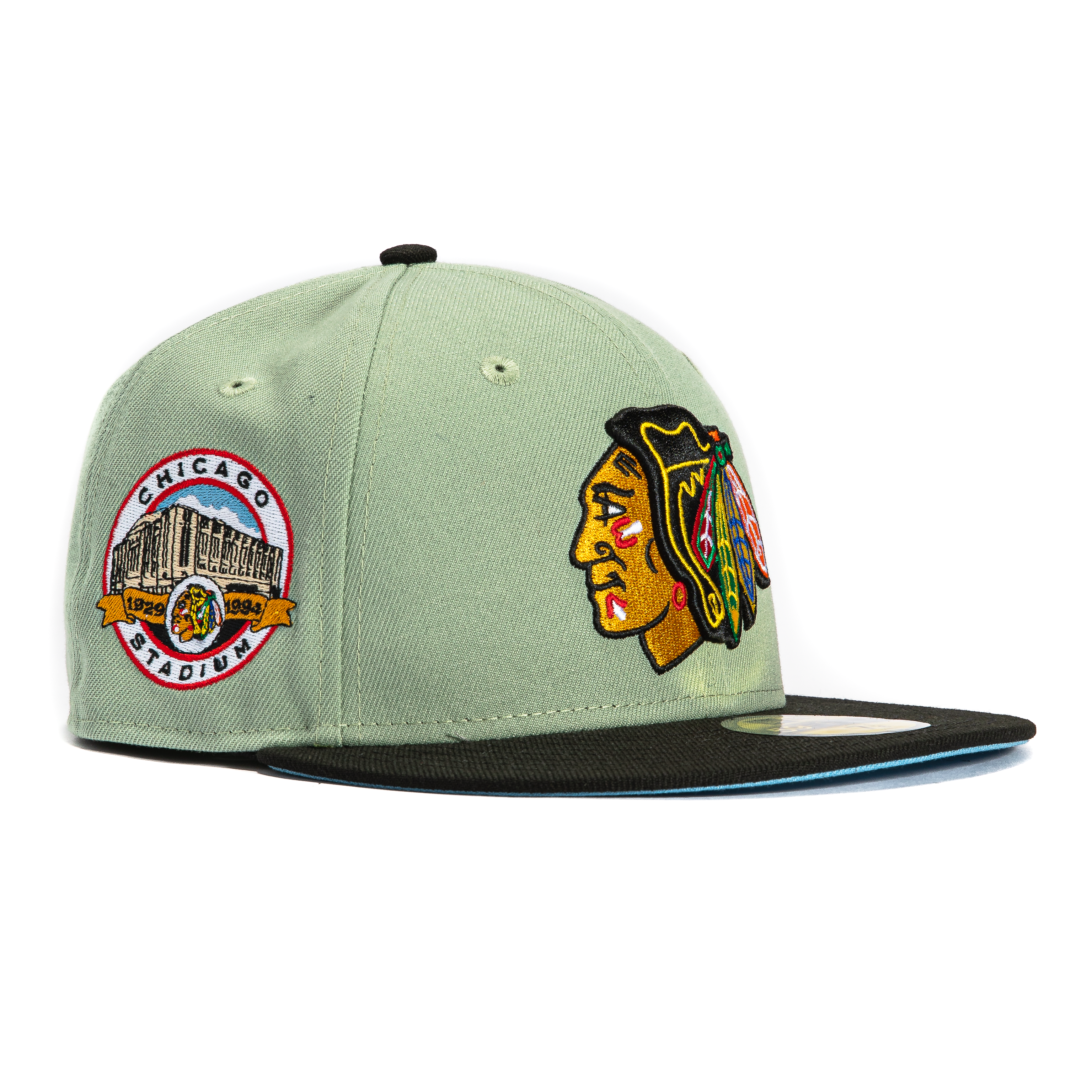 New Era 59Fifty Chicago Blackhawks Stadium Patch Hat - Everest Green, Black、mySite、vikingsvslions