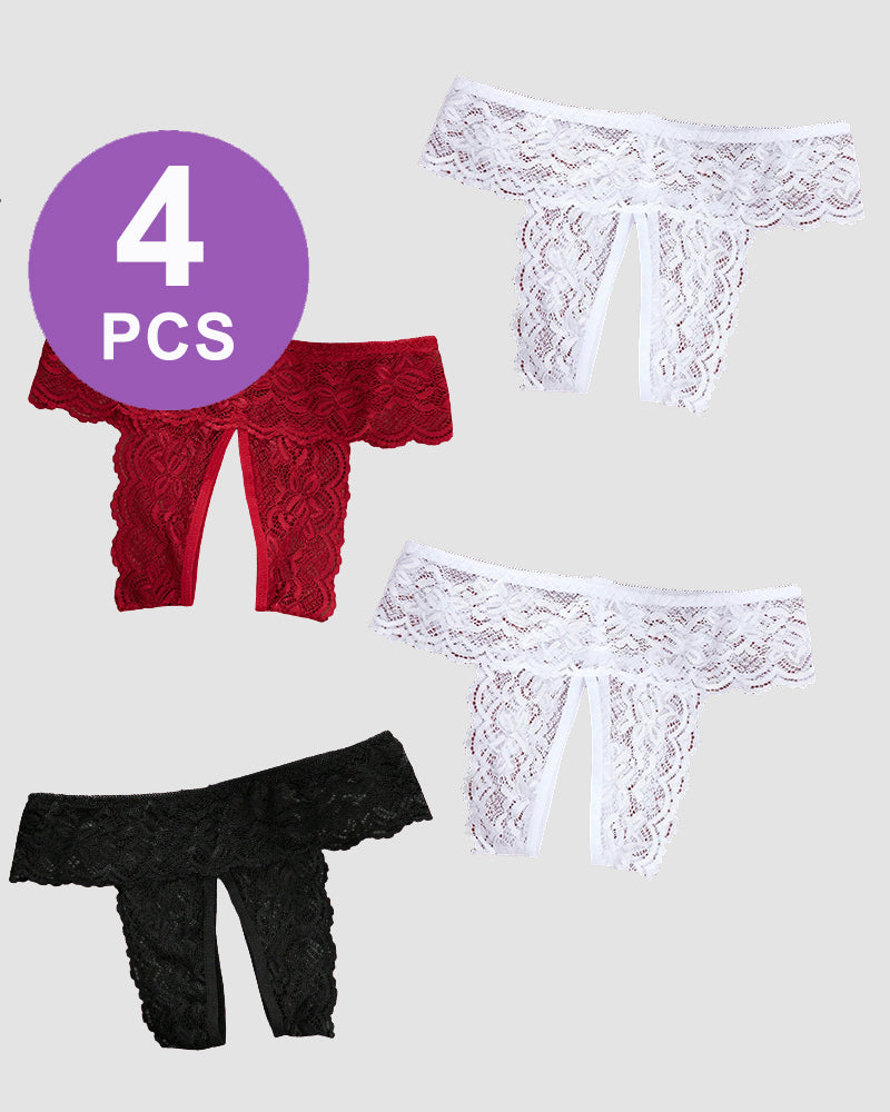 Plus Size Open Crotch Lace Panties、mySite、bengalsvssteelers