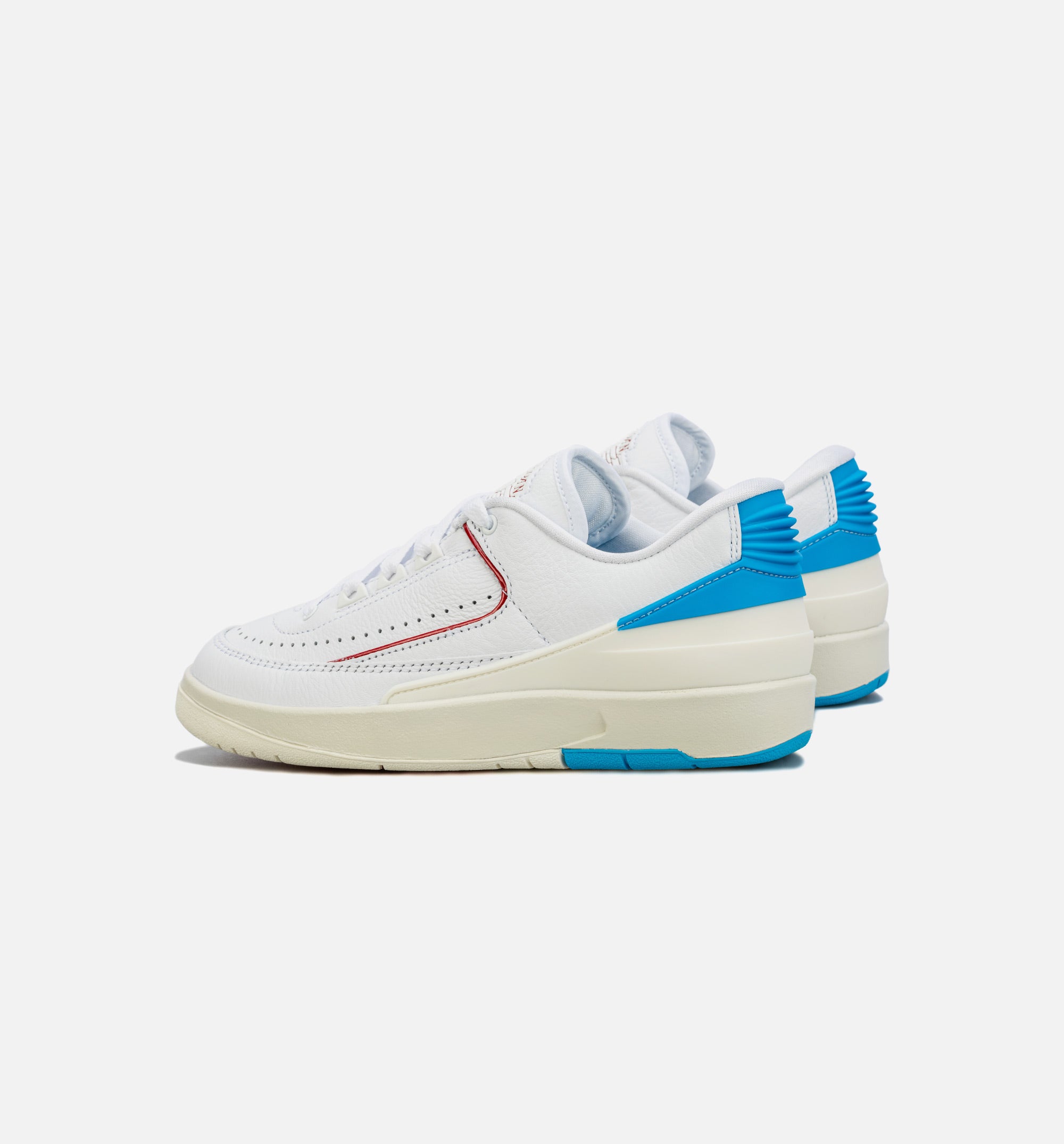 Air Jordan 2 Retro Low Gym Red and Dark Powder Blue Womens Lifestyle Shoe - White/Red/Blue、mySite、dreamappss