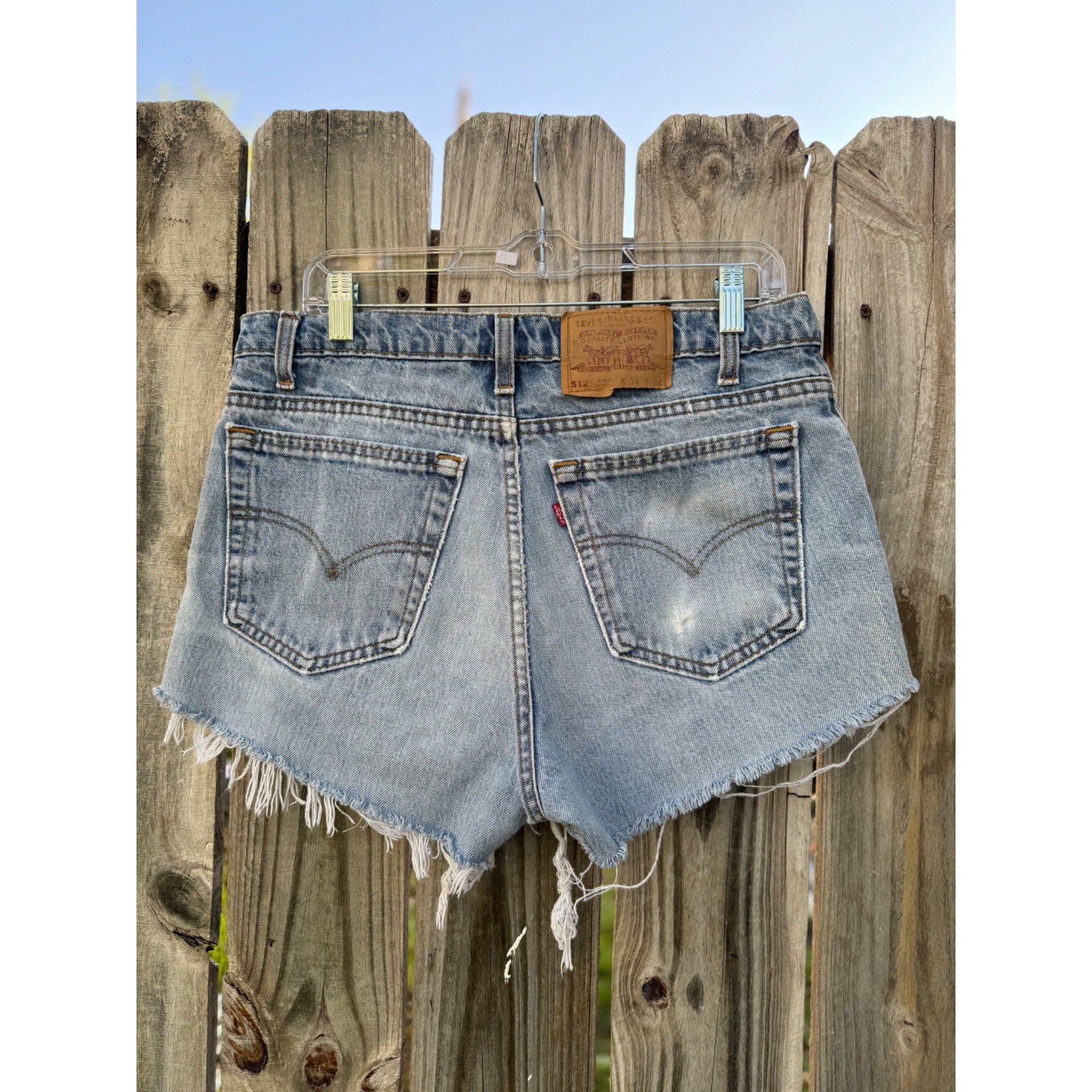 90's Levi's 512 Slim Fit Cut Off Raw Hem Denim Jean Shorts 34、mySite、garagedoors4me