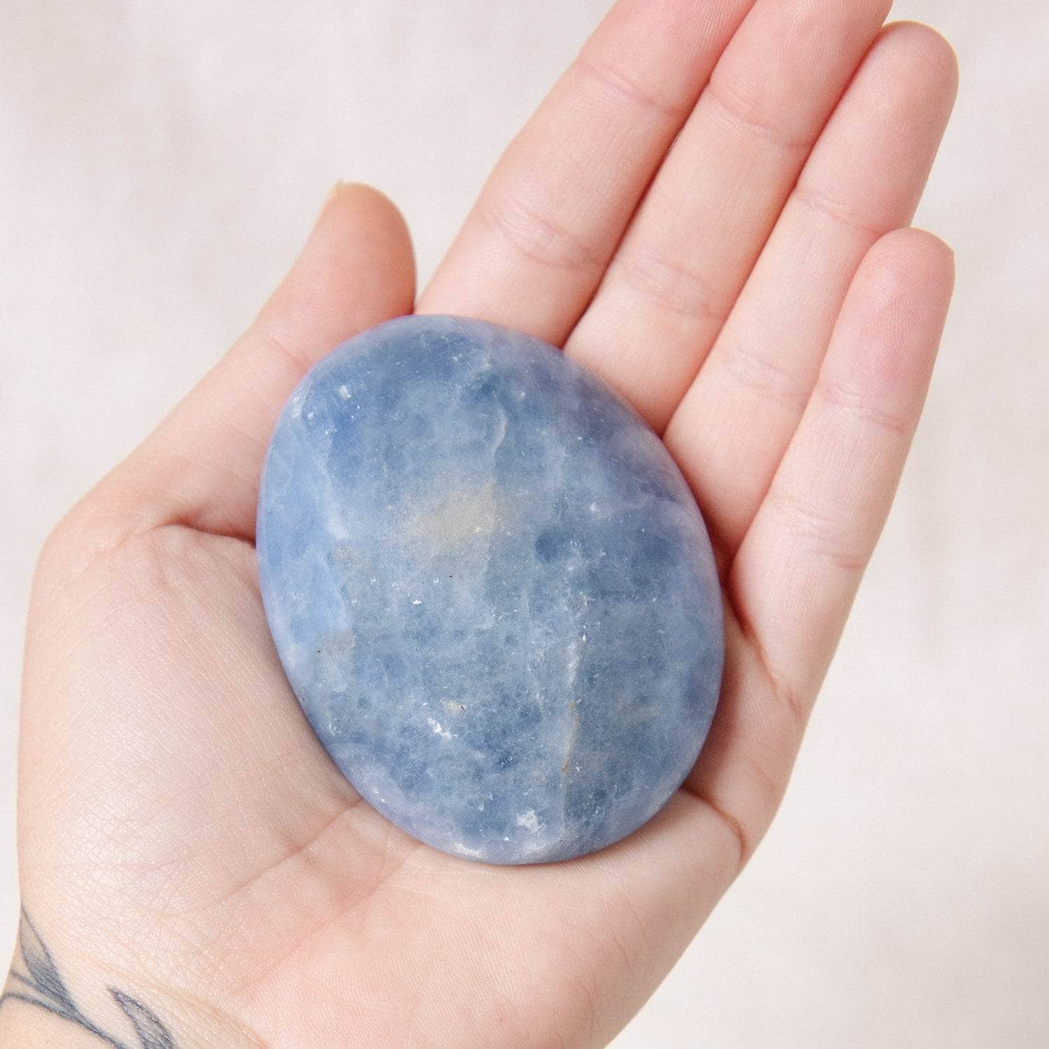 Blue Calcite Palm Stones - AAA Premium Quality、mySite、hinf8tx79