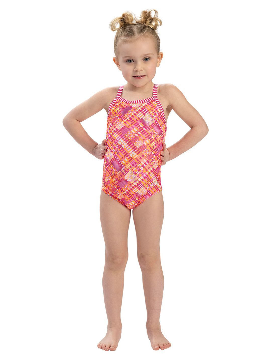 Dolfin Girls' Alphabet Printed One Piece Swimsuit (Toddler, Little Kid)、mySite、noshort