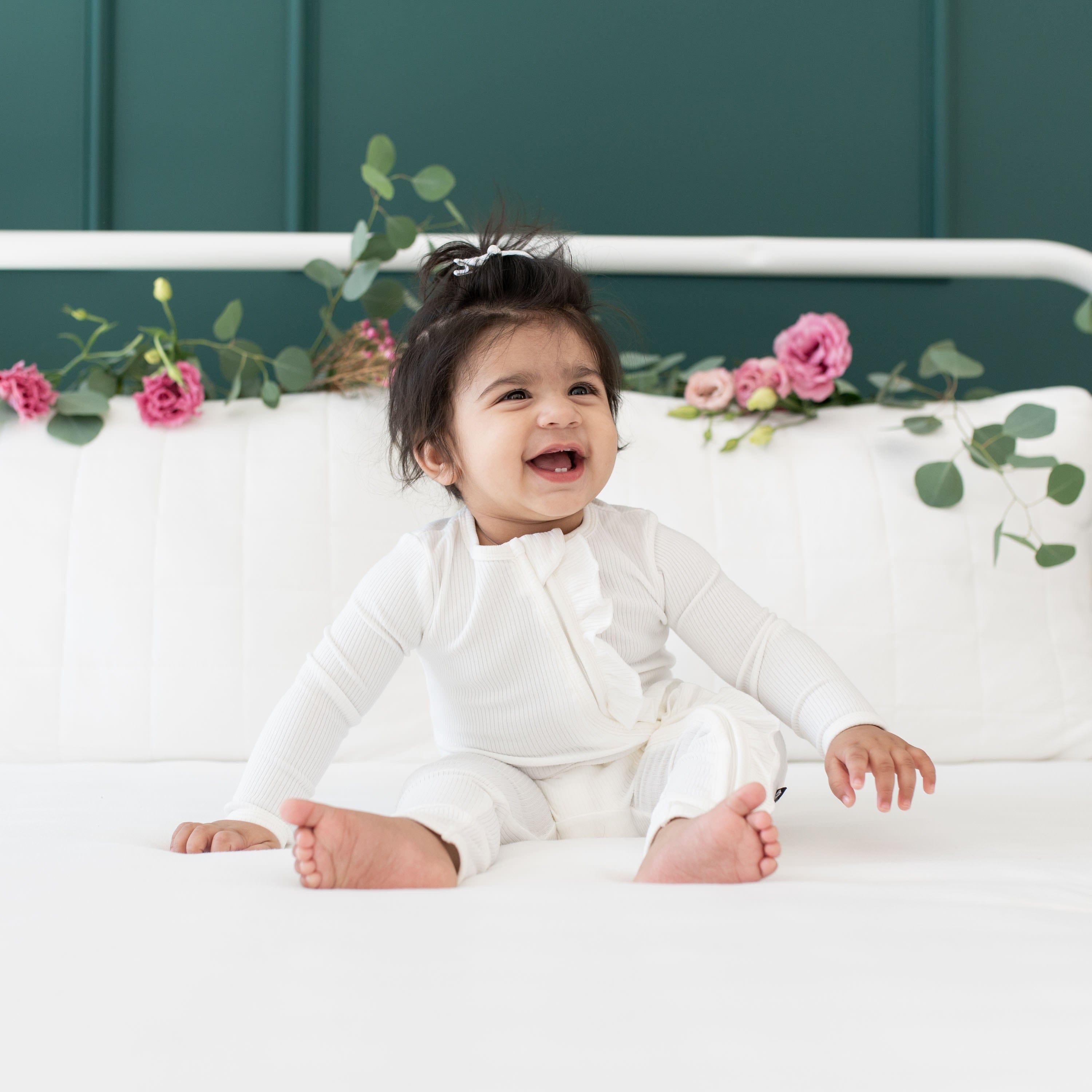  Ribbed Ruffle Zipper Romper in Cloud、mySite、layawaytickets