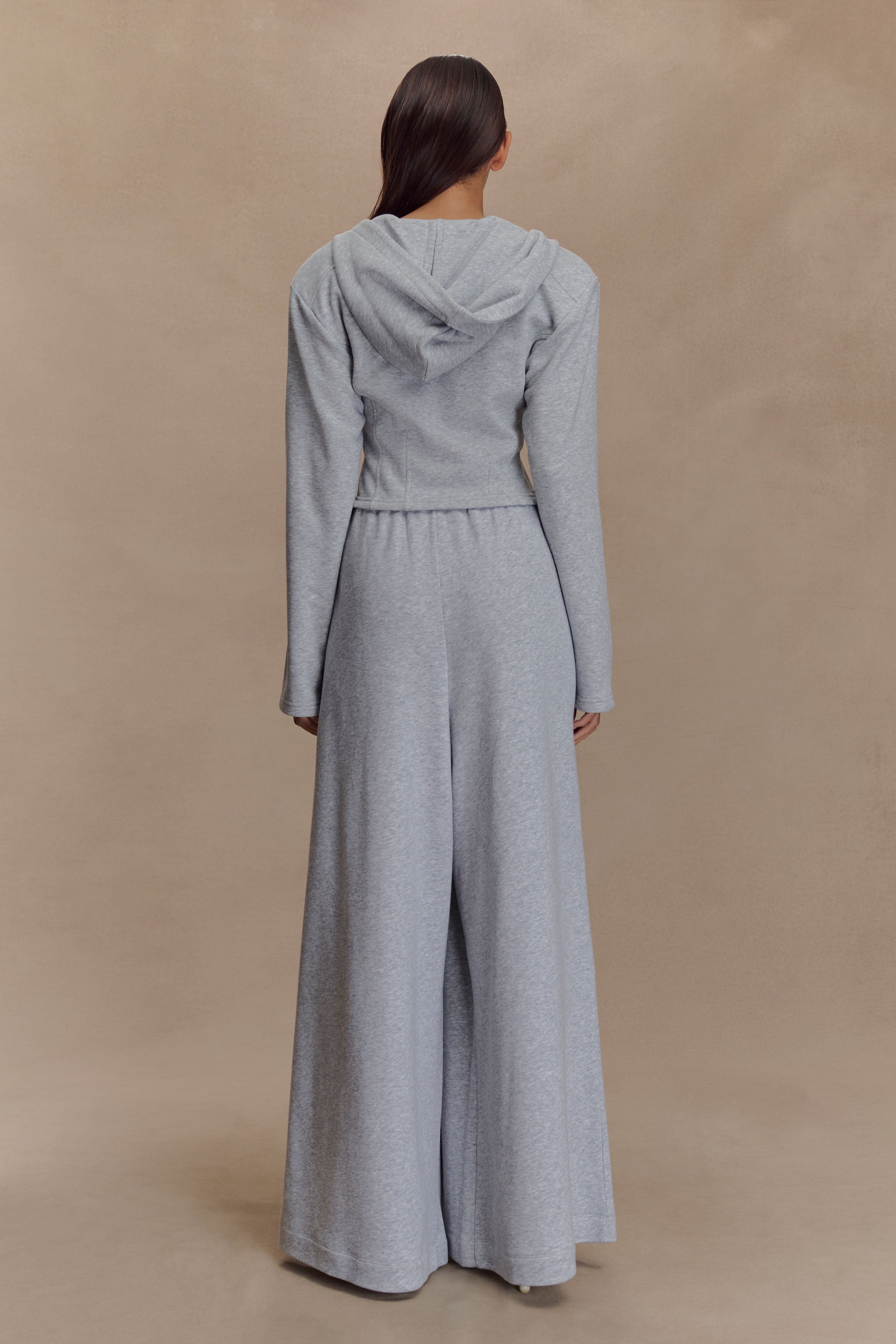 Aspen Gathered Wide Leg Jogger - Light Grey Marle、mySite、solidvoid