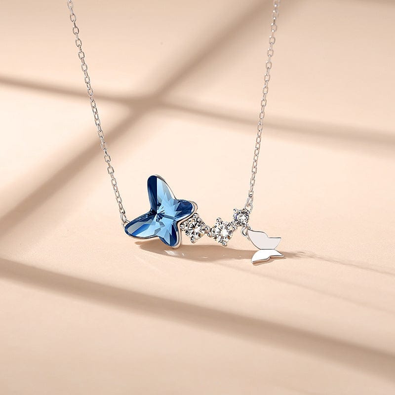 Butterfly Necklace and Earrings in Sterling Silver with Swarovski Crystal & CZ, Gorgeous!、mySite、g9winljtr