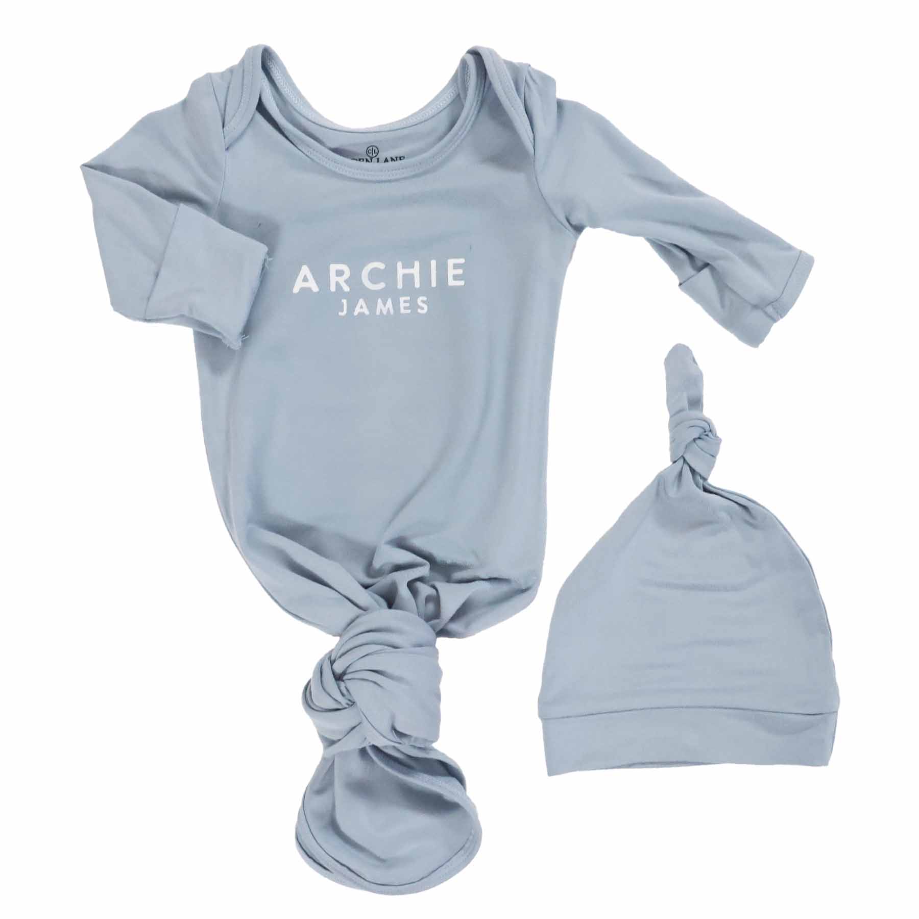  Boy Personalized Bamboo Newborn Baby Knot Gown & Hat、mySite、layawaytickets