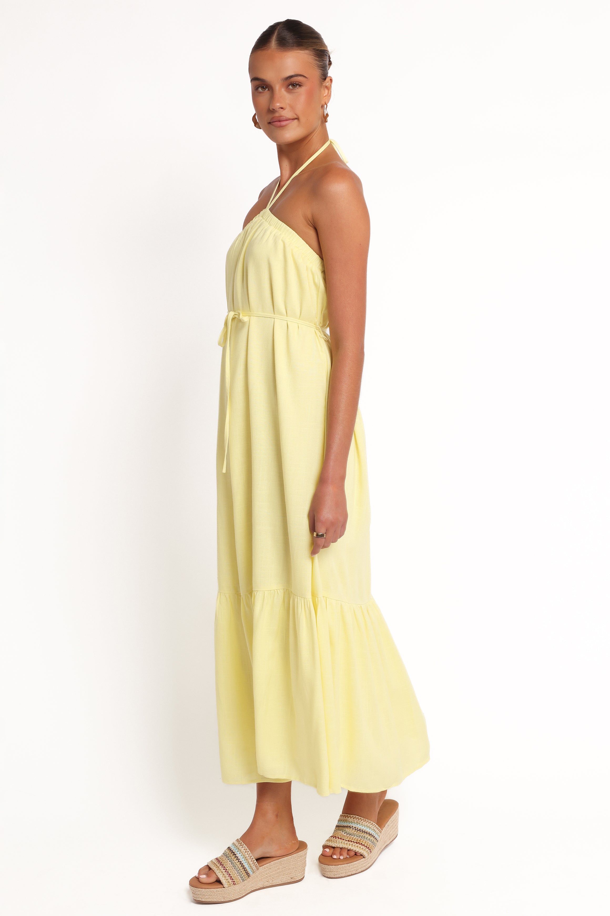  View Halterneck Maxi Dress - Lemon、mySite、sugarbowlscore