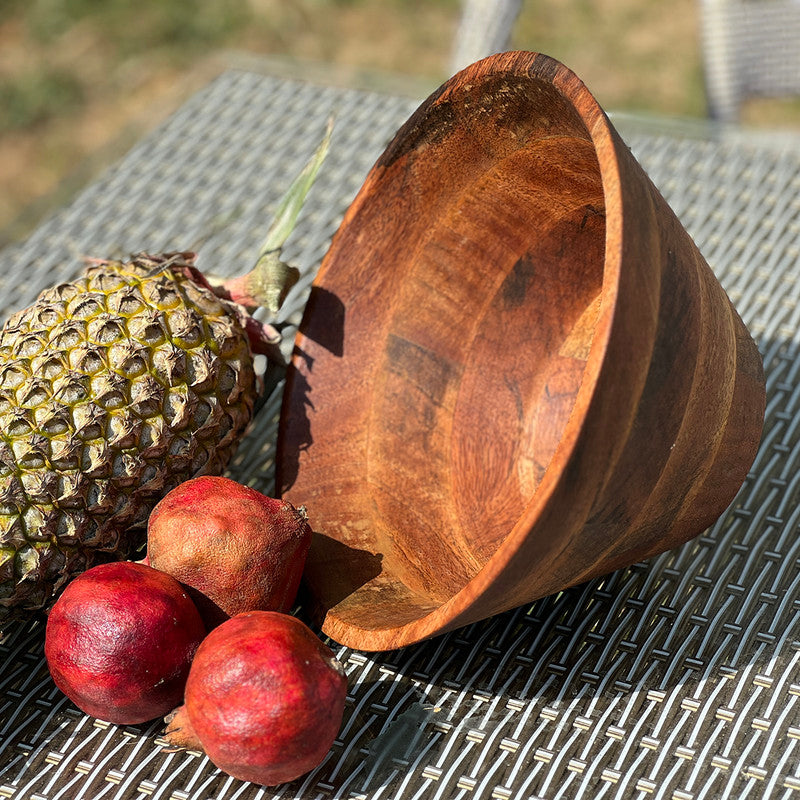 Wooden Salad Bowl | Large Mango Wood Fruit / Salad Bowl | Brown、mySite、camillekostekn