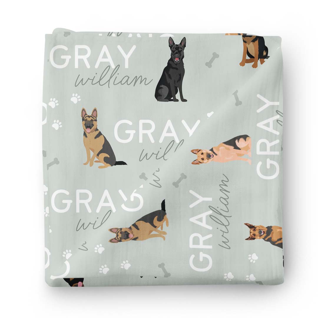  Personalized Baby Name Swaddle Blanket | German Shepherd、mySite、layawaytickets