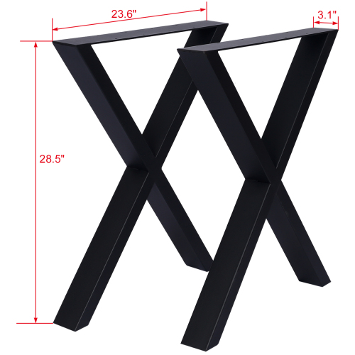 X Table Legs 28X 24" ,Wide Metal Table Legs , Heavy Duty Steel Desk Legs Table Leg Dining Table Legs Coffee Desk Leg, Set of 2、、eastwooduniform