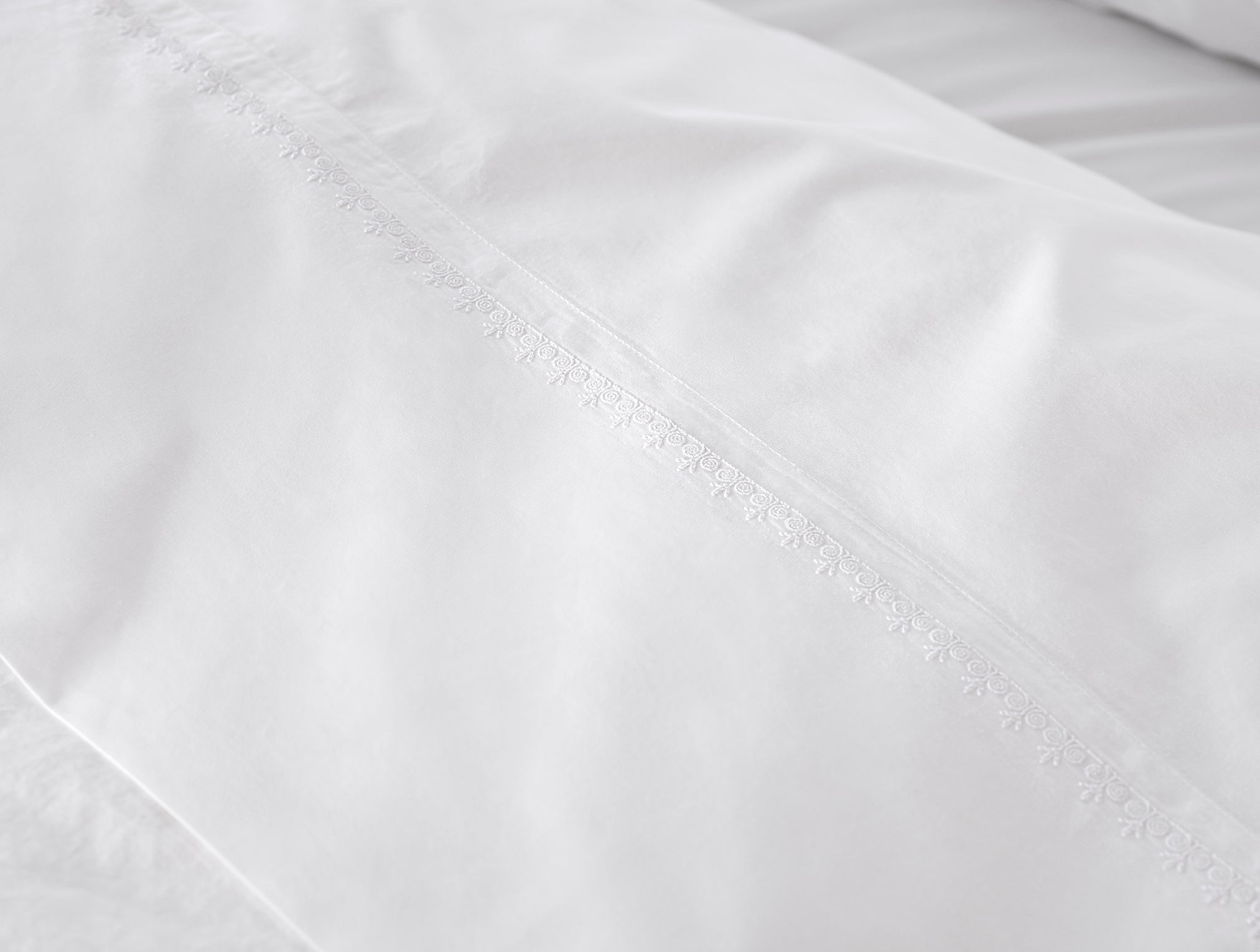  Floret Embroidered Organic Percale Sheet Set、mySite、sugarbowlscore
