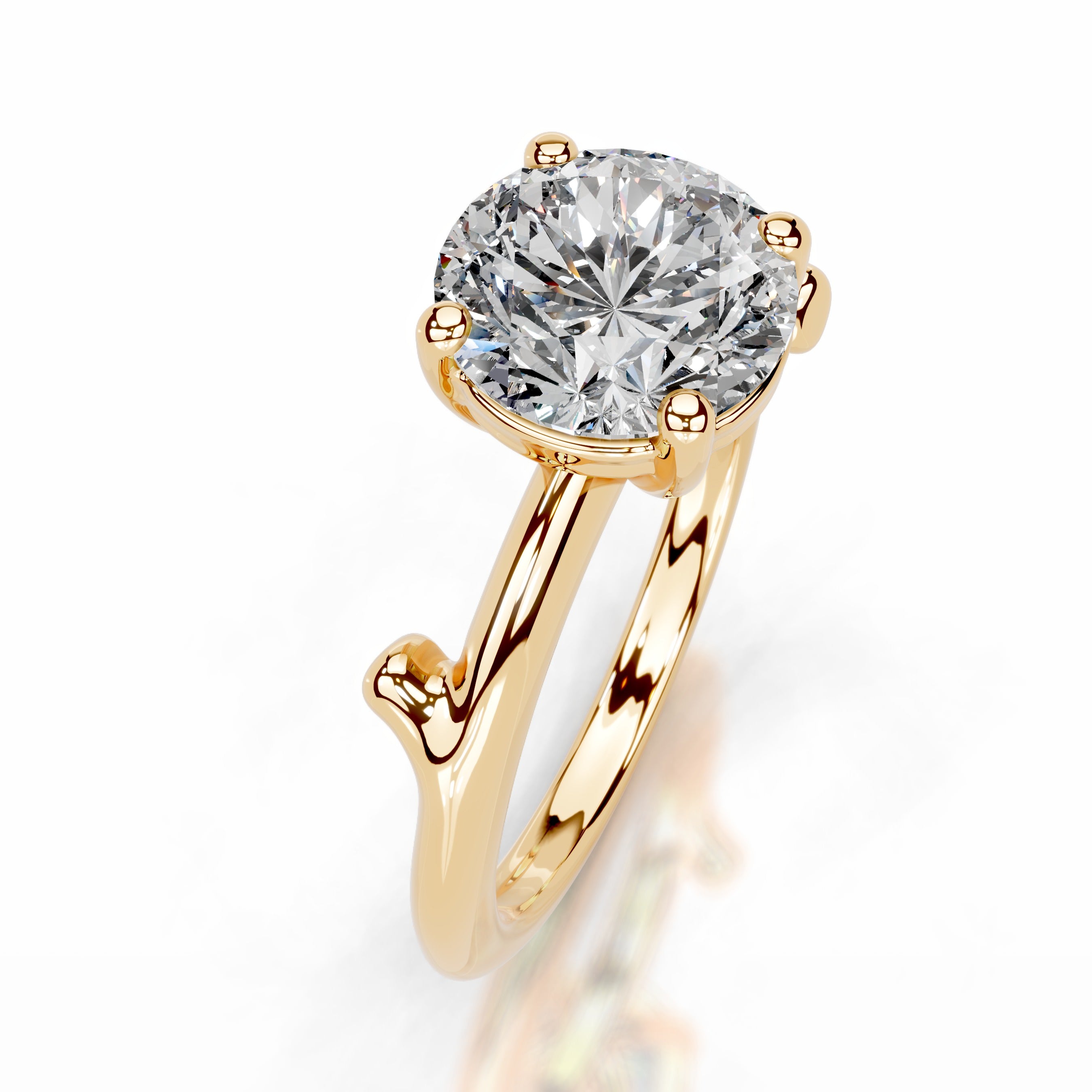 Nature's Embrace Lab Grown Diamond Ring - 18K Yellow Gold、mySite、hinf8tx79