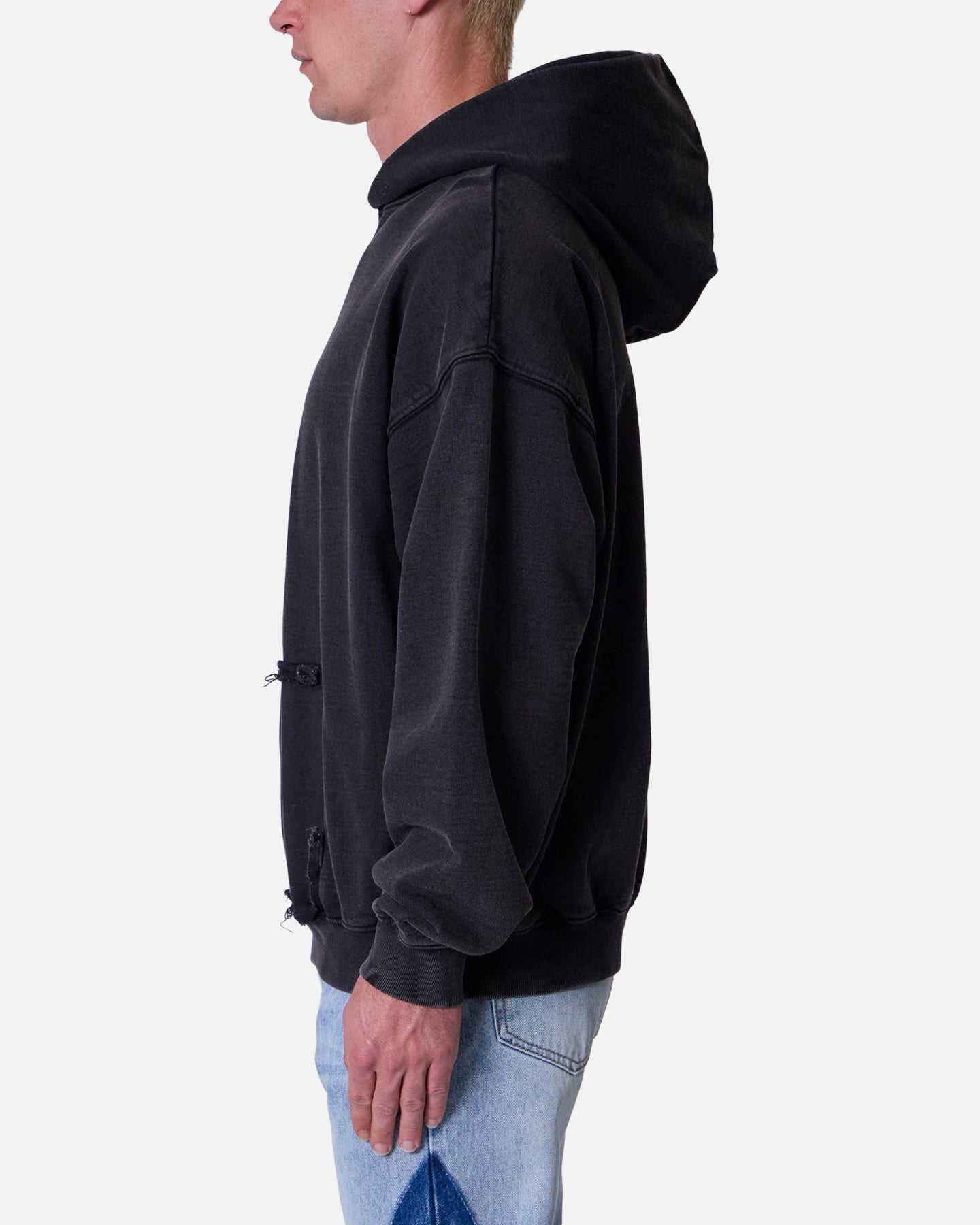 MNML Raw Stitch Hoodie Black、mySite、zt4zffjzw