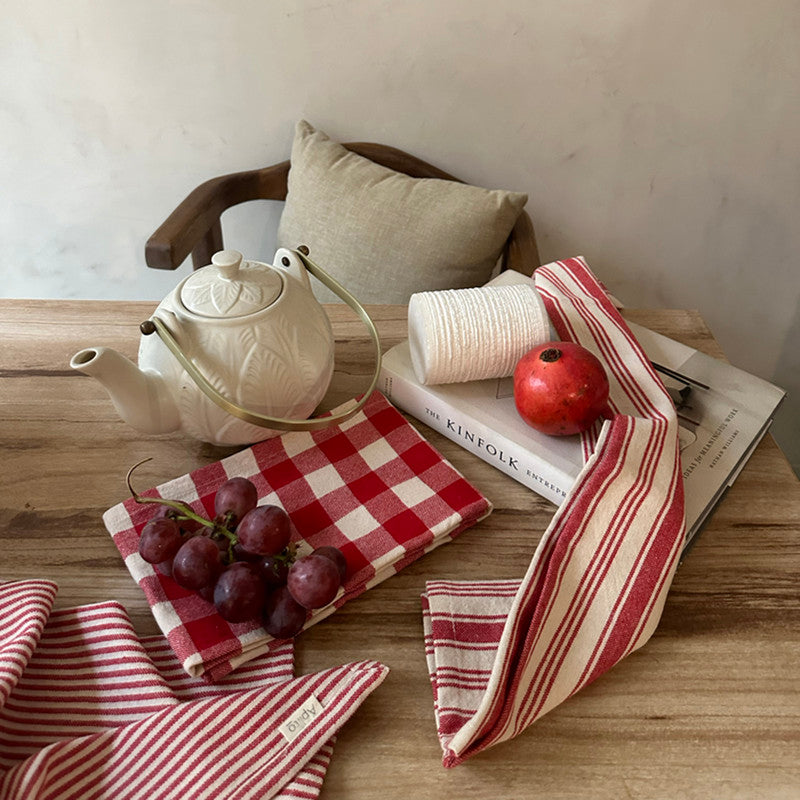 Cotton Kitchen Towel | Red | Set of 3、mySite、camillekostekn