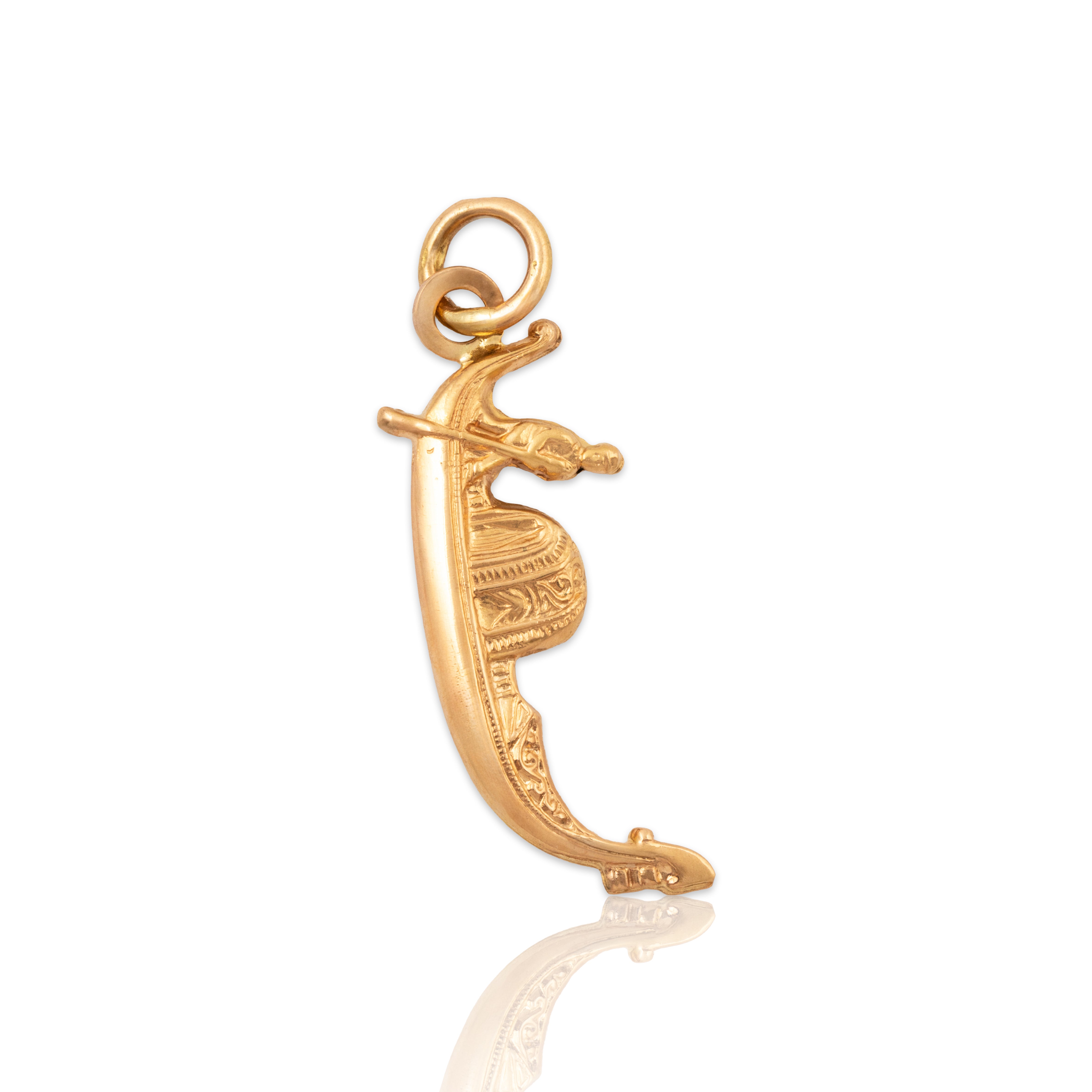 Vintage 18k Yellow Gold Three-dimensional Gondola Charm /Pendant、mySite、hinf8tx79