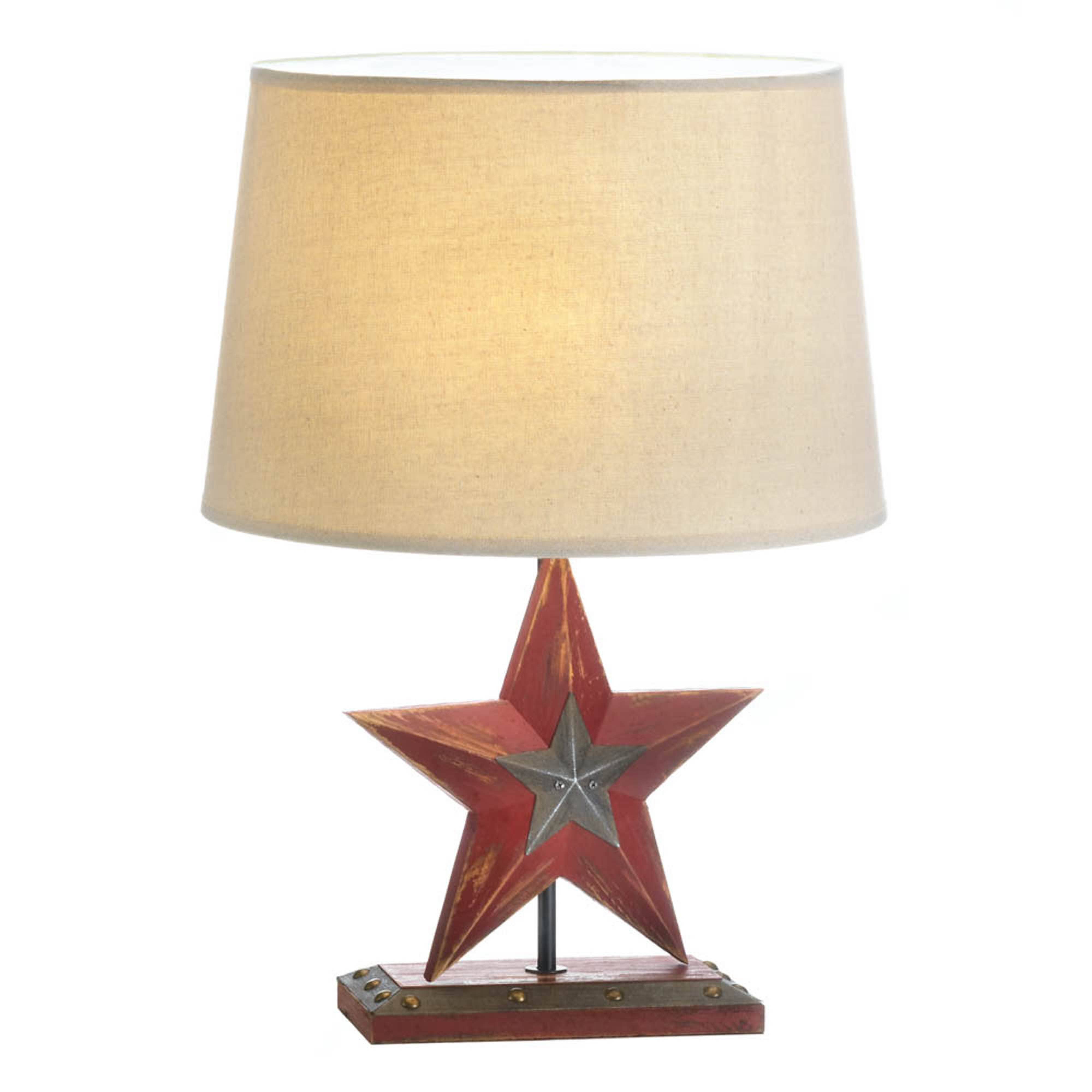 Farmhouse Red Star Table Lamp、mySite、g9winljtr