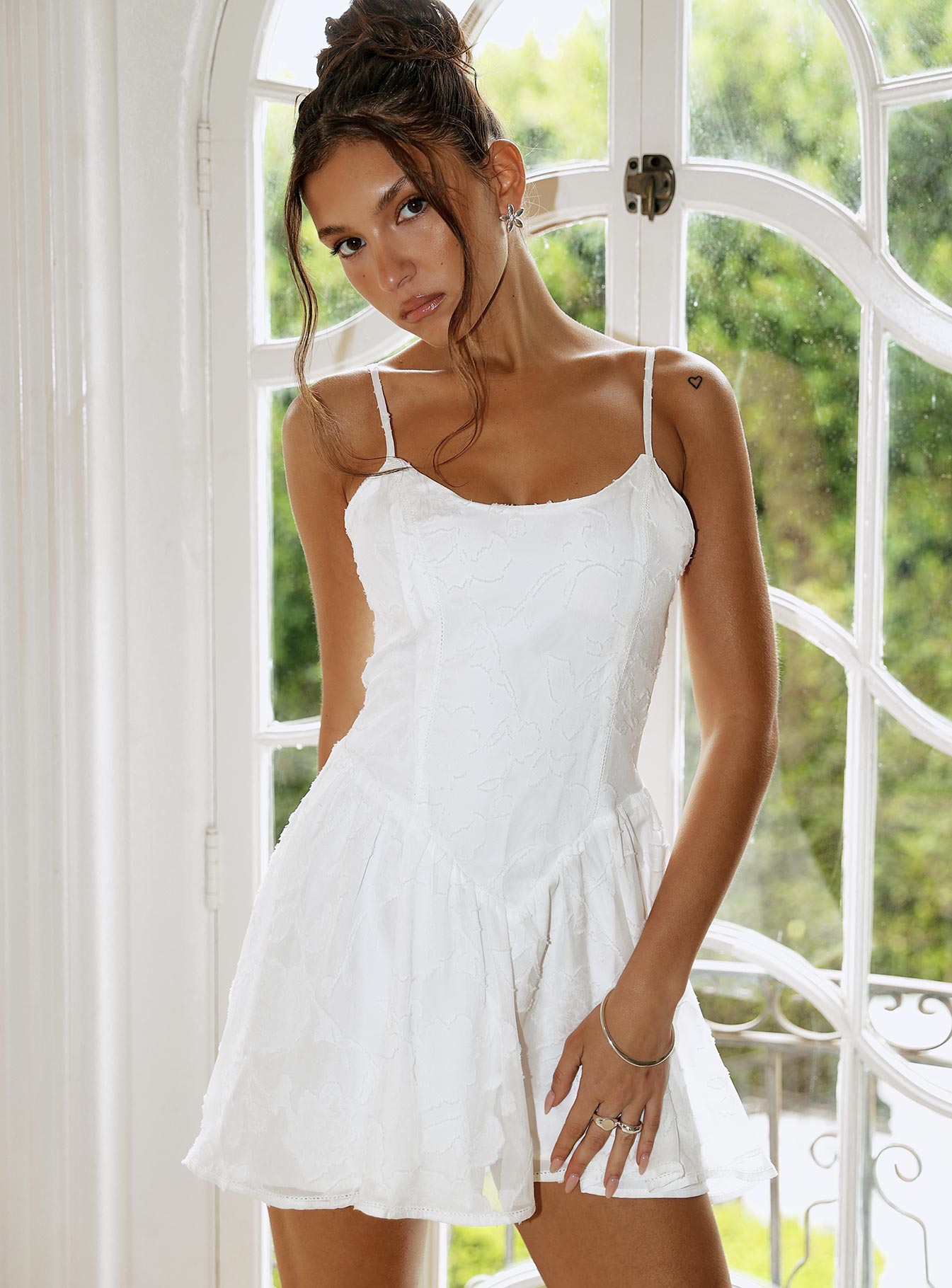 Diviner Burnout Mini Dress White、mySite、solidvoid