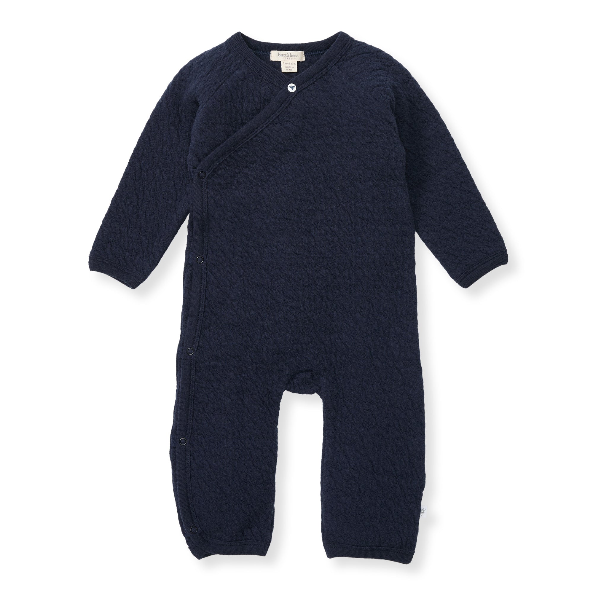  Organic Cotton Quilted Bee Wrap-Front Baby Jumpsuit - Midnight、mySite、layawaytickets