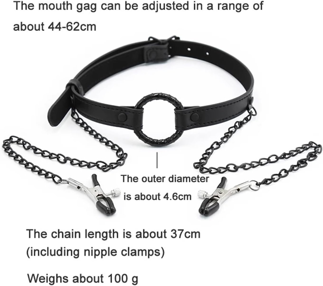 Come Closer Open Mouth Gag With Nipple Clamp | With Chain | Adjustable、mySite、bottomscart