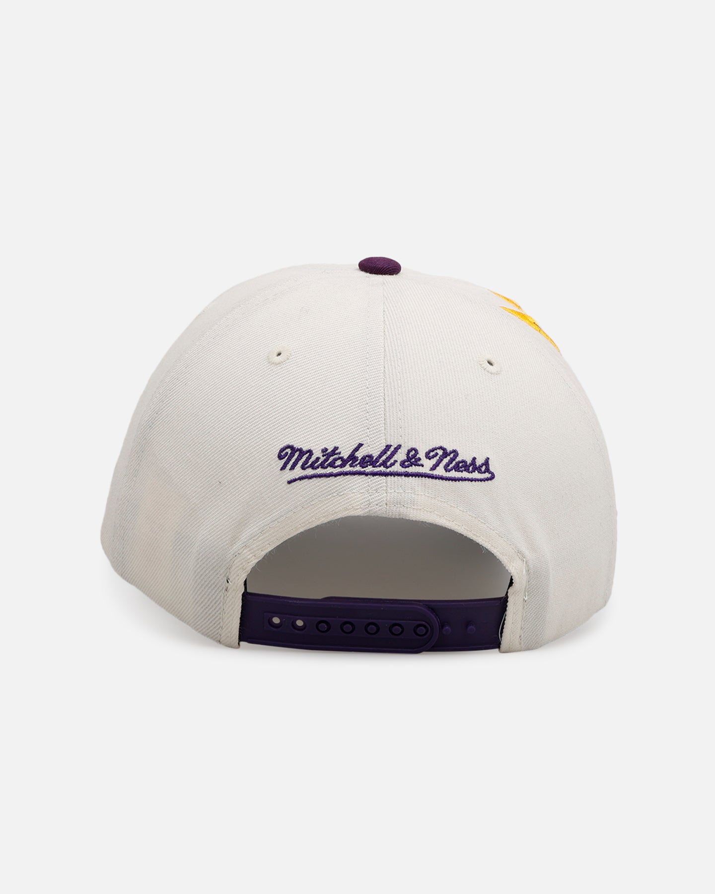 Mitchell & Ness Los Angeles Lakers 'Shark Tooth' Pro Pinch Snapback Cream/Purple、mySite、zt4zffjzw