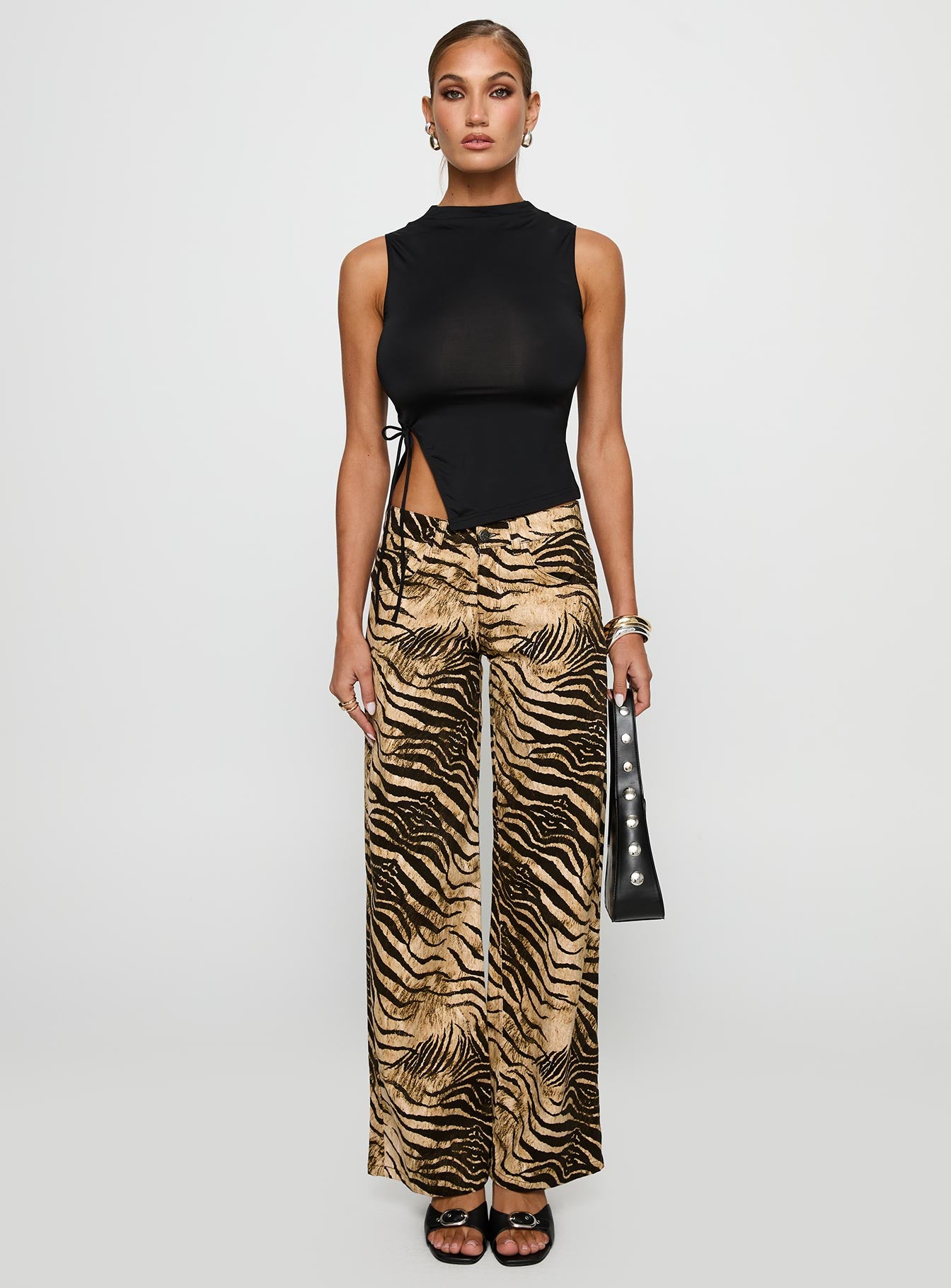 Low Rise Roomy Pants Multi、mySite、solidvoid