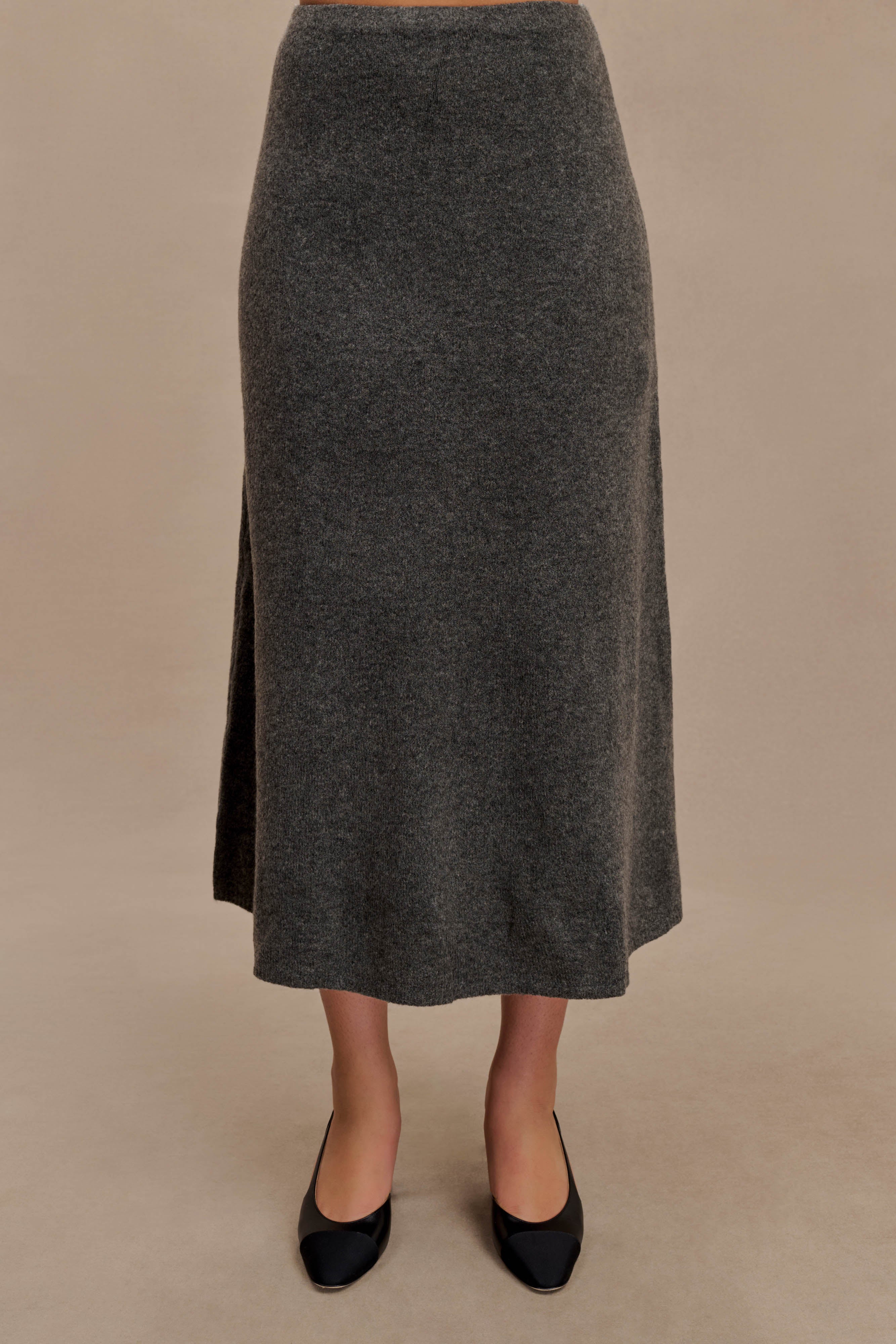 Vivica Knit Maxi Skirt - Charcoal Marle、mySite、solidvoid