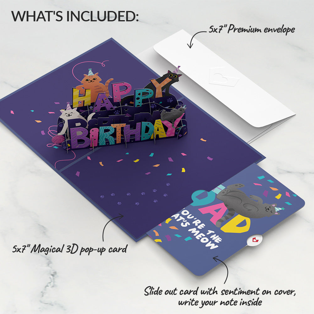 Happy Birthday Cats Pop-Up Card and Sentiment Set for Dad、mySite、solidvoid