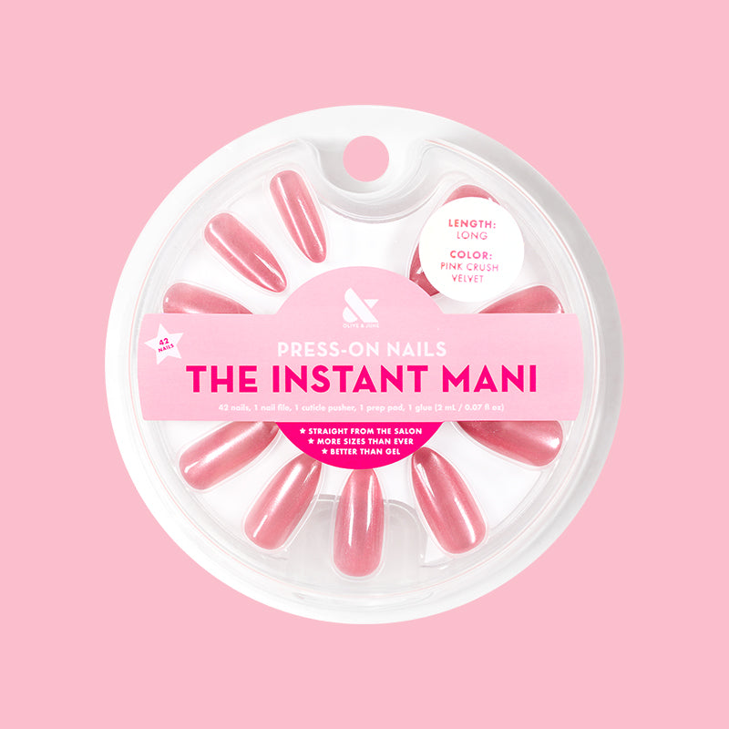 Pink Crush Velvet - Press-On | Long | Almond - Part of Set、mySite、solidvoid